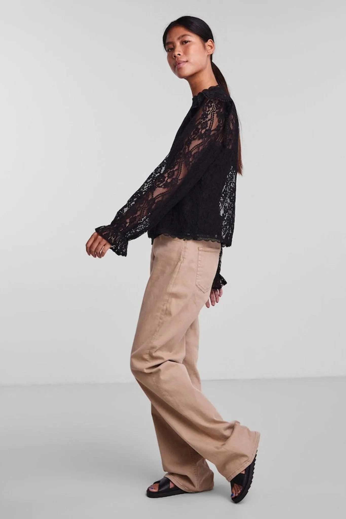 Allie Lace Bluse - Black