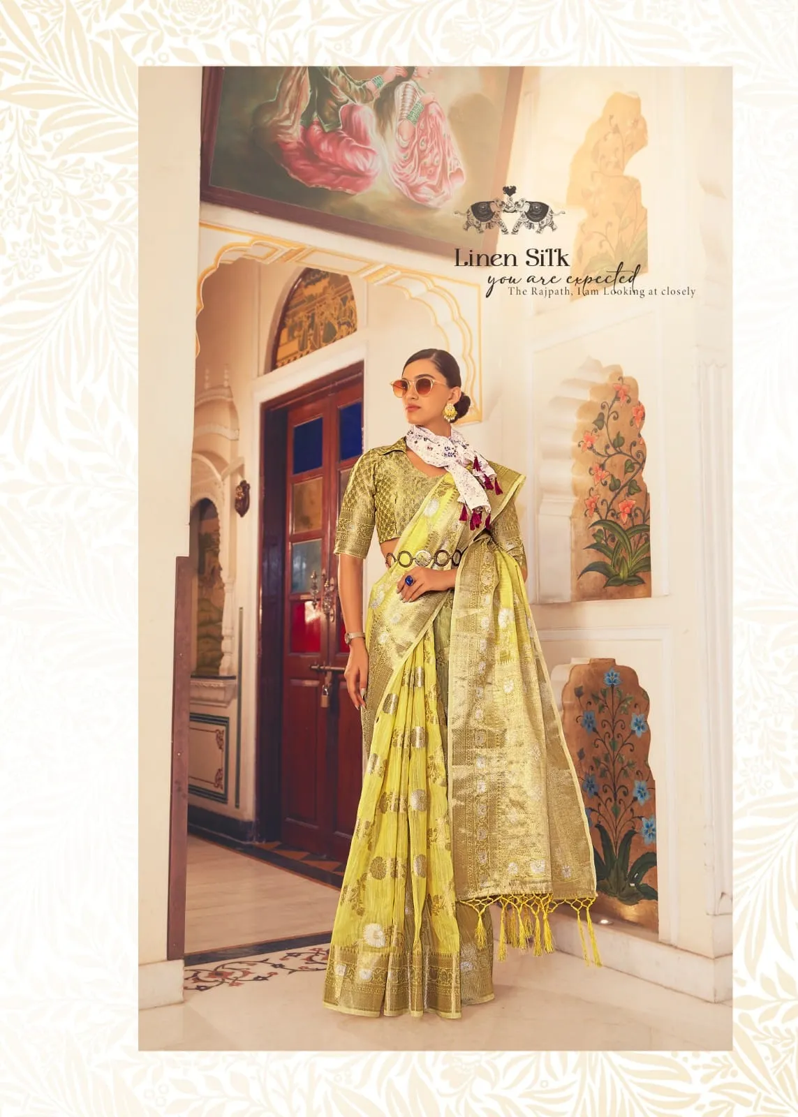 Allin Pure Linen Weaving Saree