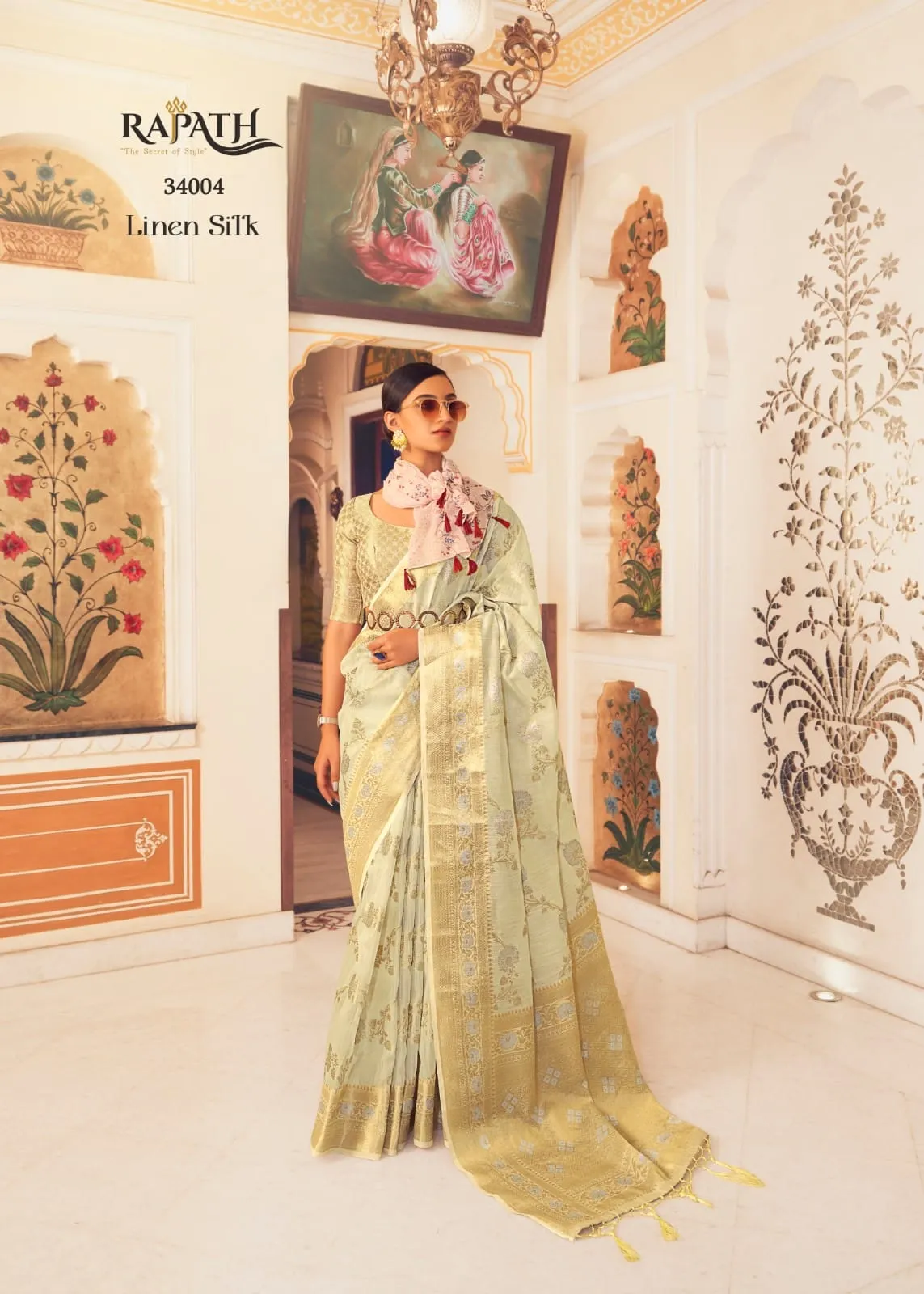 Allin Pure Linen Weaving Saree
