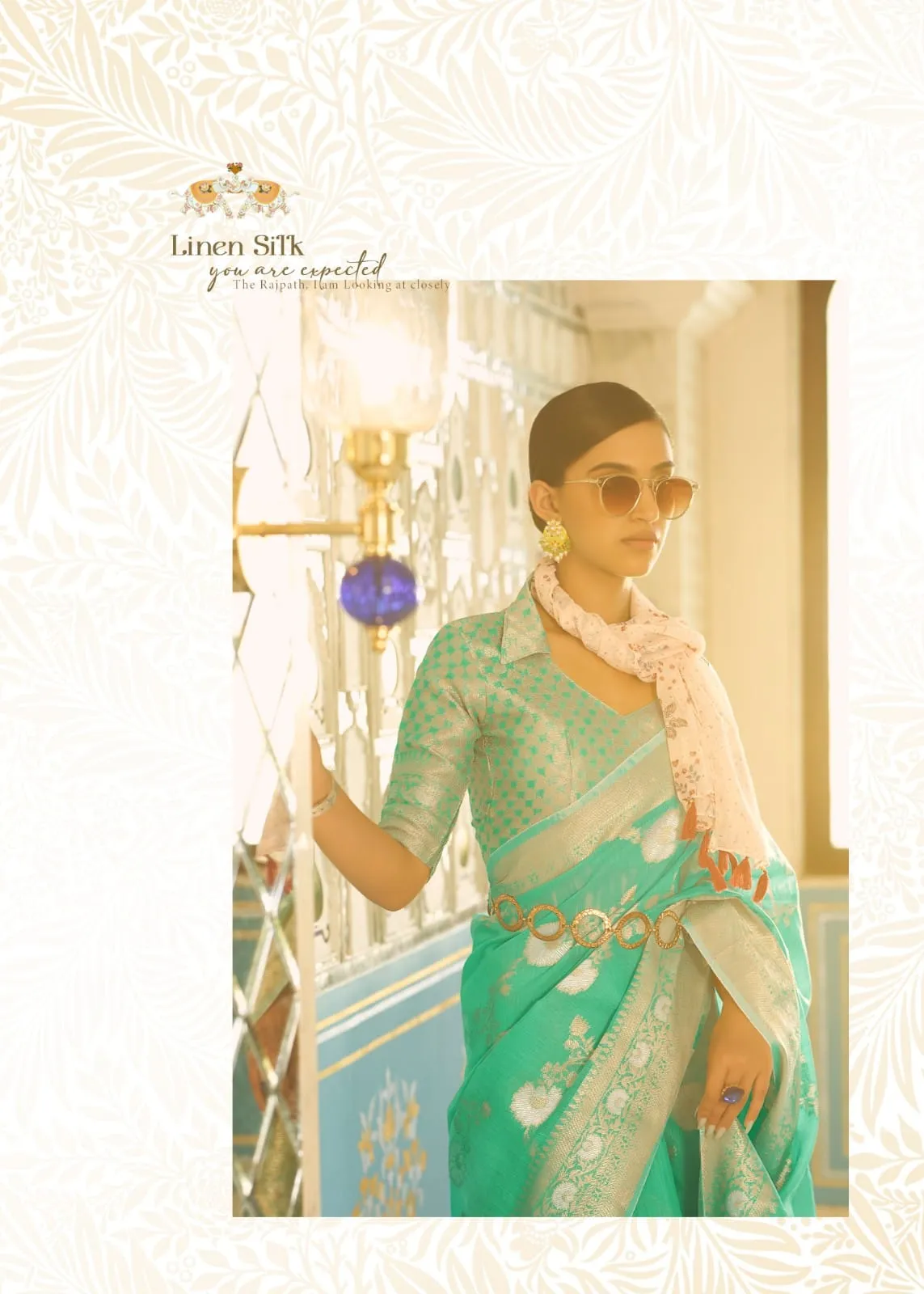 Allin Pure Linen Weaving Saree