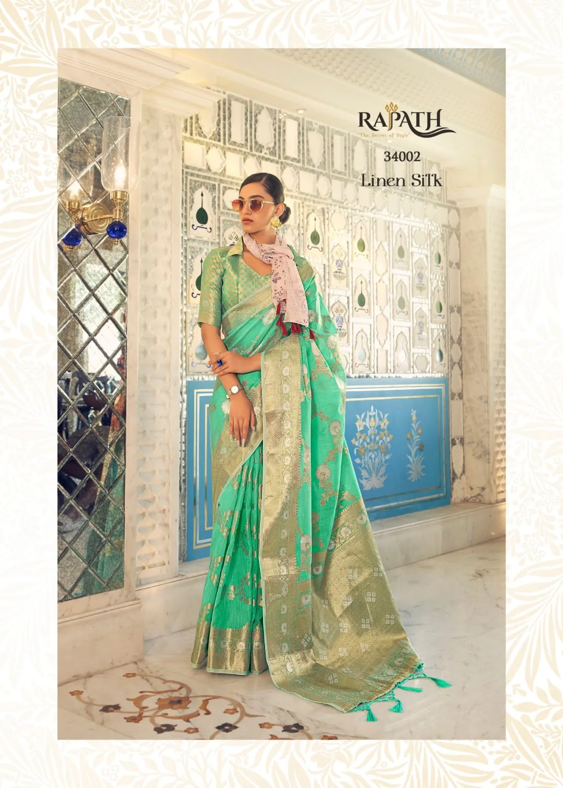 Allin Pure Linen Weaving Saree