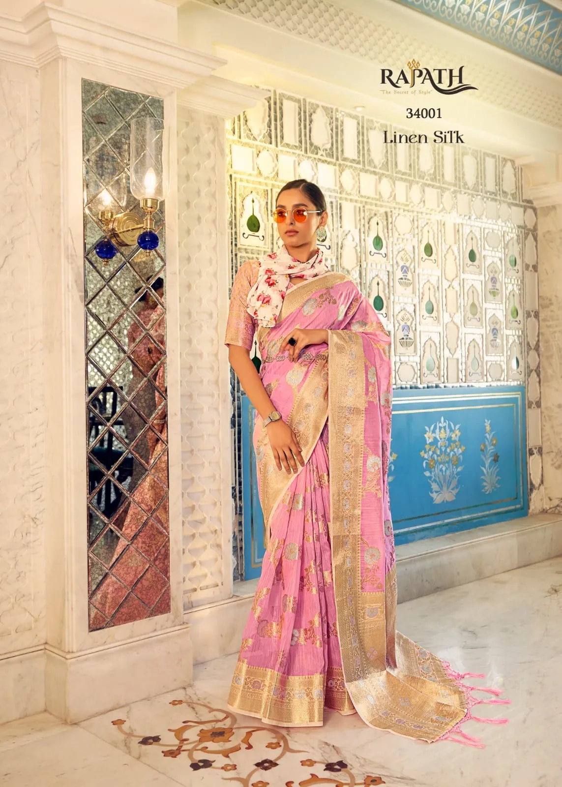 Allin Pure Linen Weaving Saree