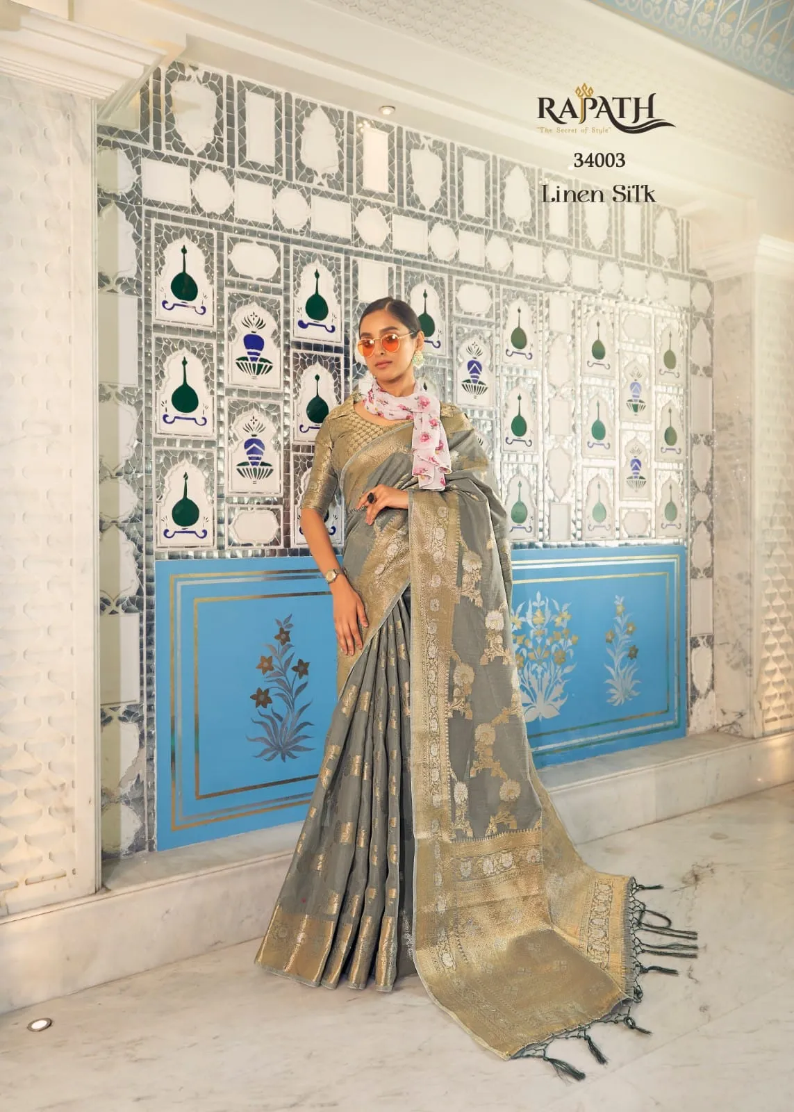 Allin Pure Linen Weaving Saree