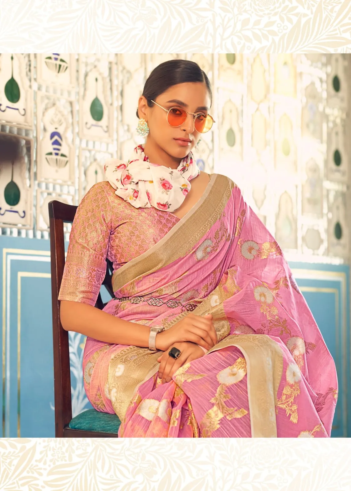 Allin Pure Linen Weaving Saree