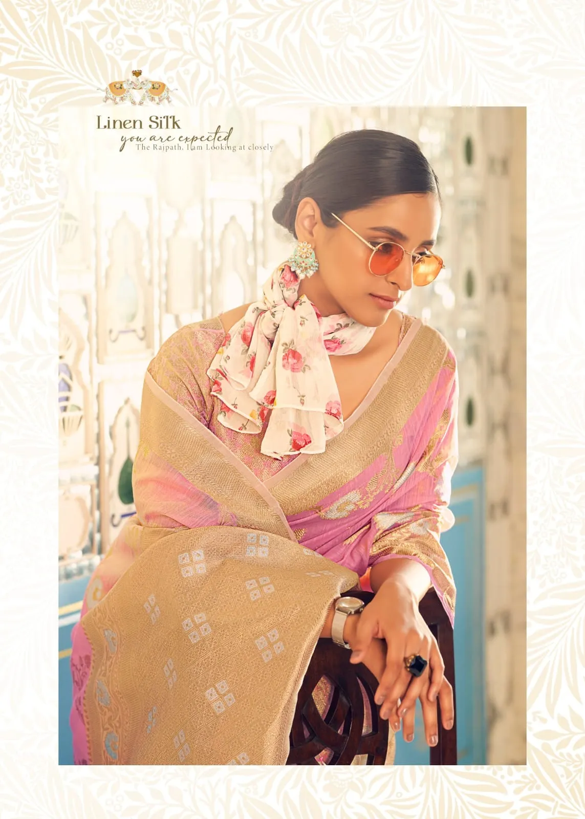Allin Pure Linen Weaving Saree