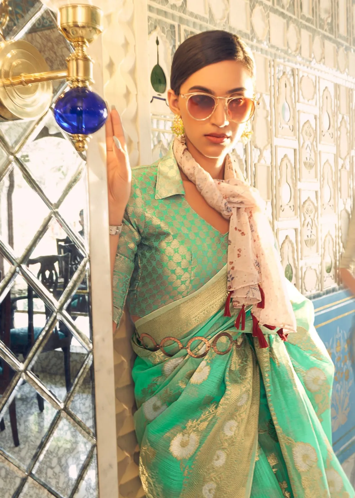 Allin Pure Linen Weaving Saree
