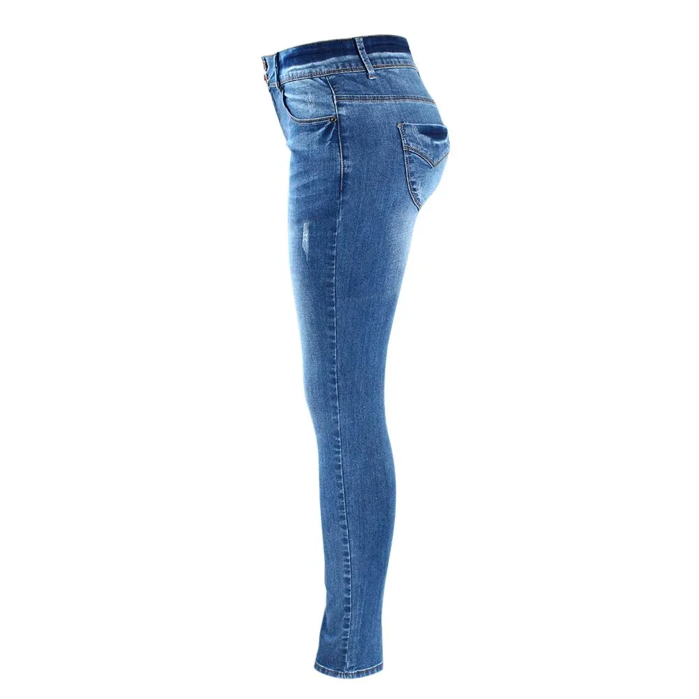 Basic Chic Style Fading Stretch Skinny Ture Denim Jeans