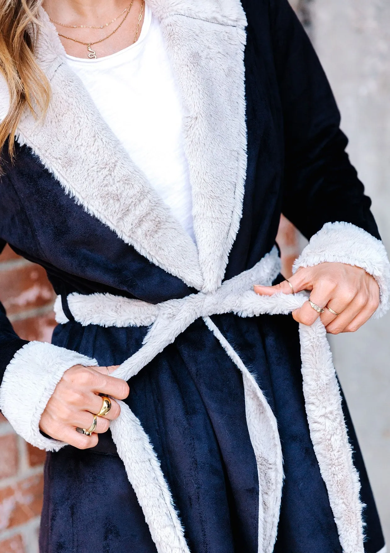 Belted Faux Suede Trench Coat
