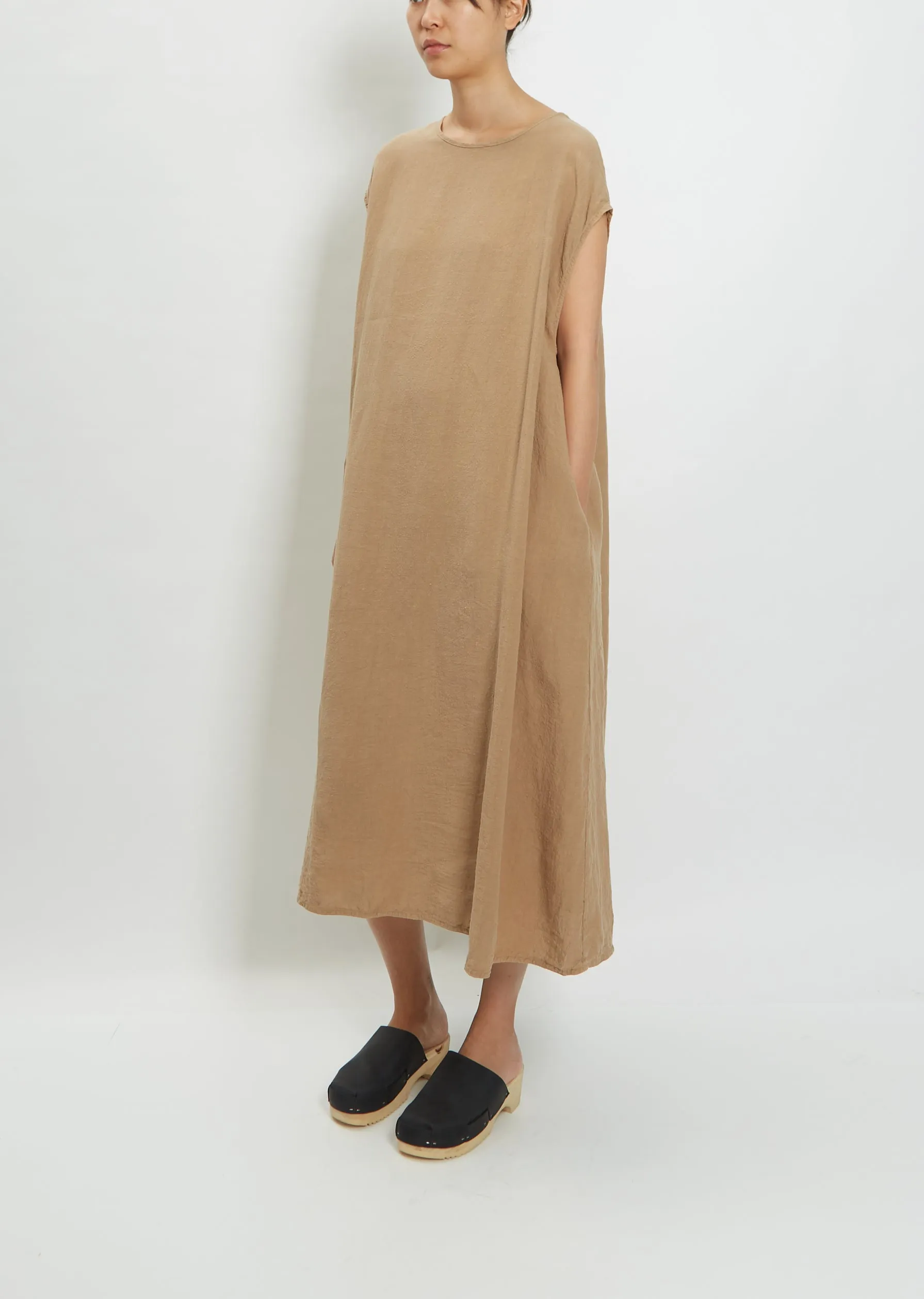 Boatneck Tunic Dress — Beige