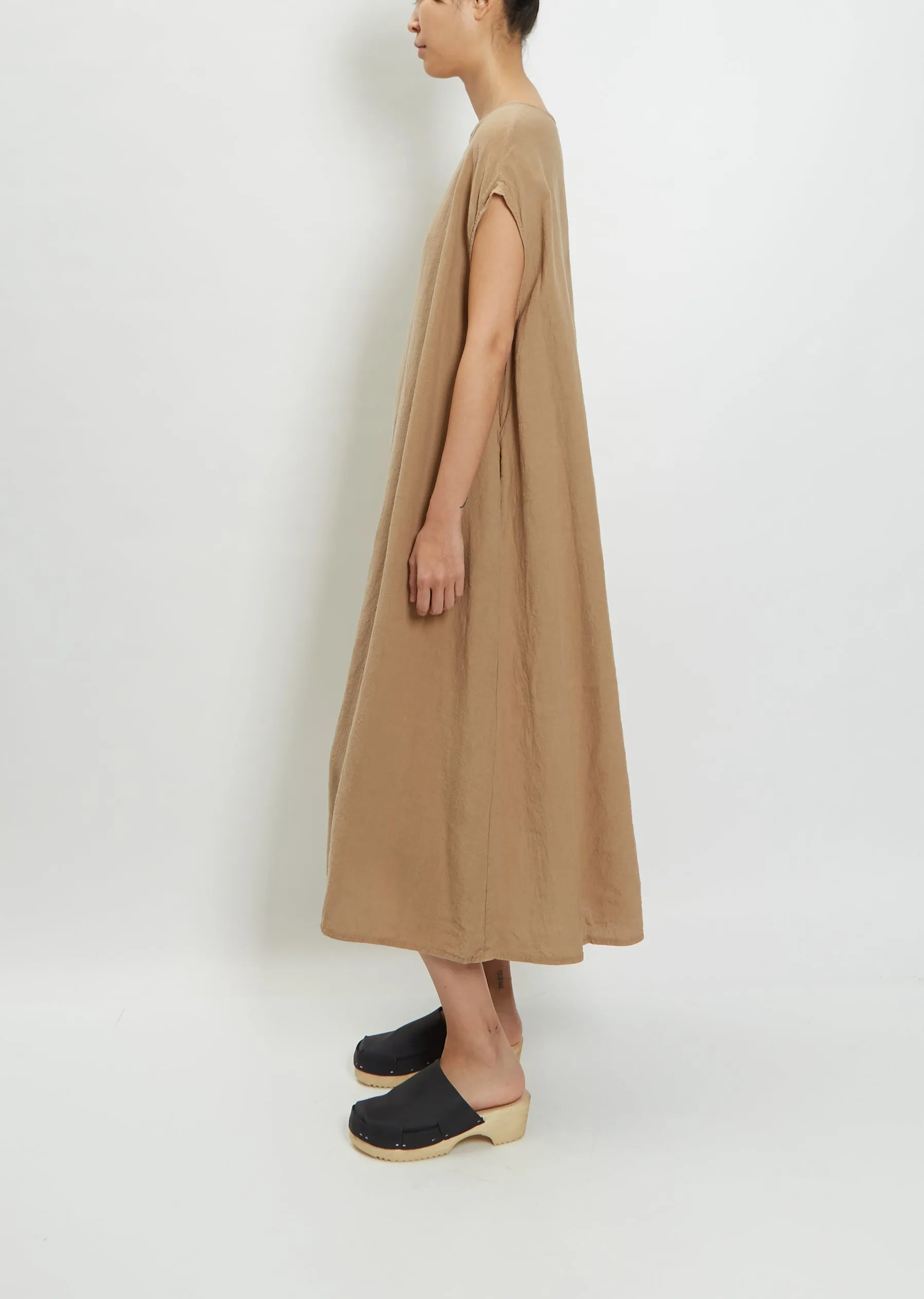 Boatneck Tunic Dress — Beige