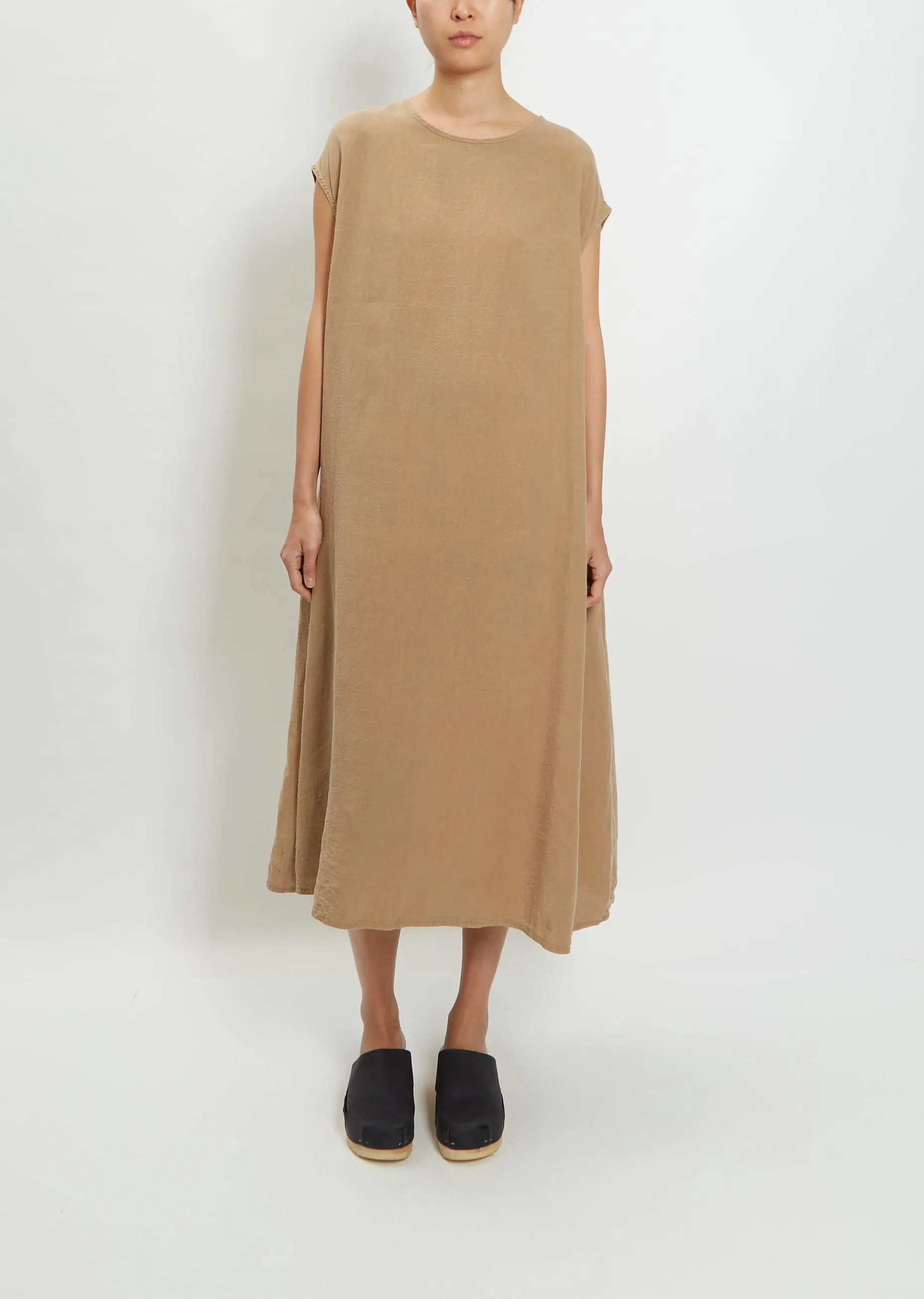 Boatneck Tunic Dress — Beige