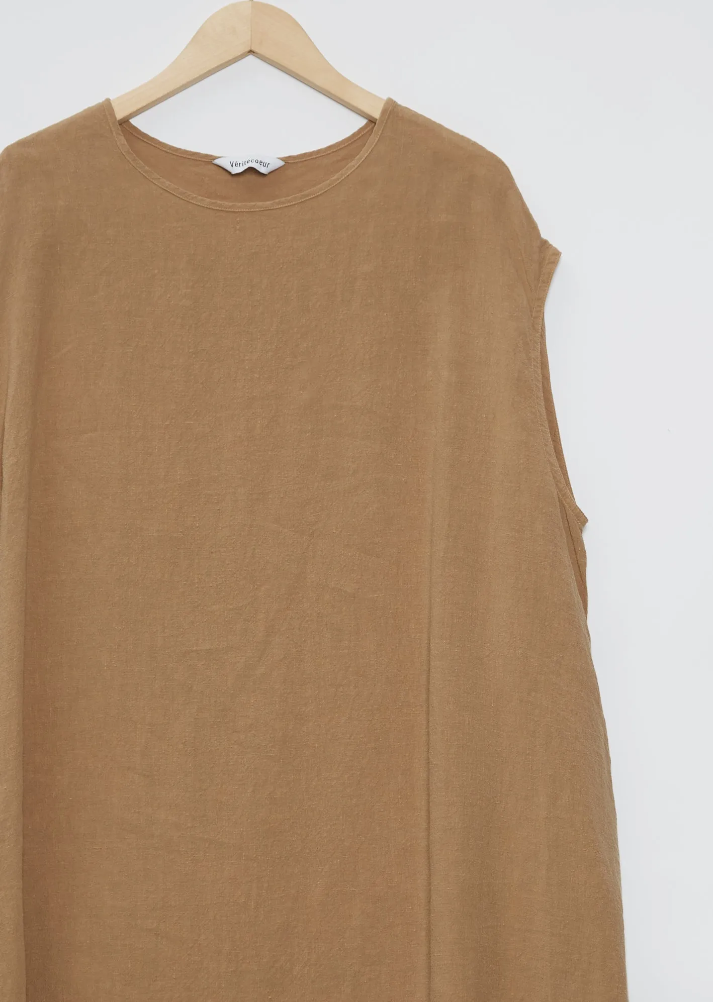 Boatneck Tunic Dress — Beige