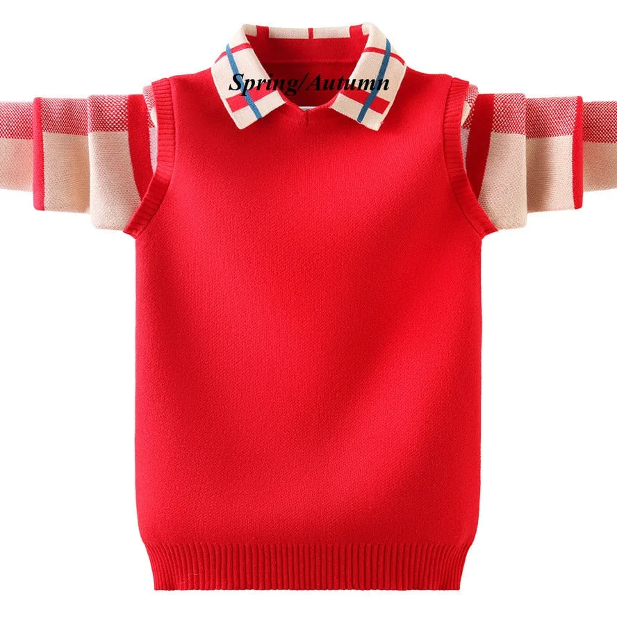 Boy's Knitted Collared  Polo
