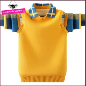 Boy's Knitted Collared  Polo