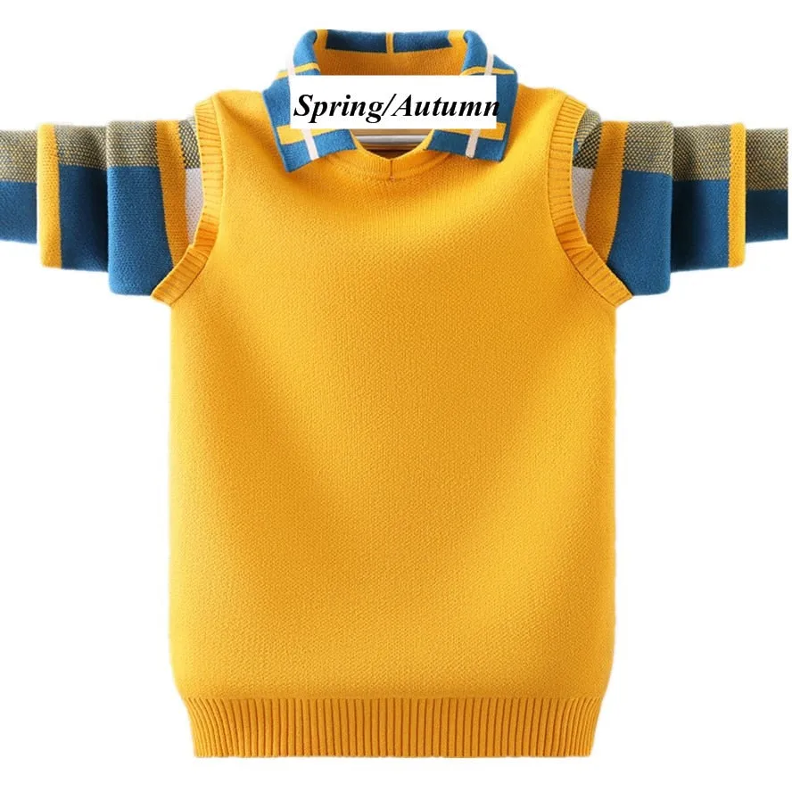 Boy's Knitted Collared  Polo