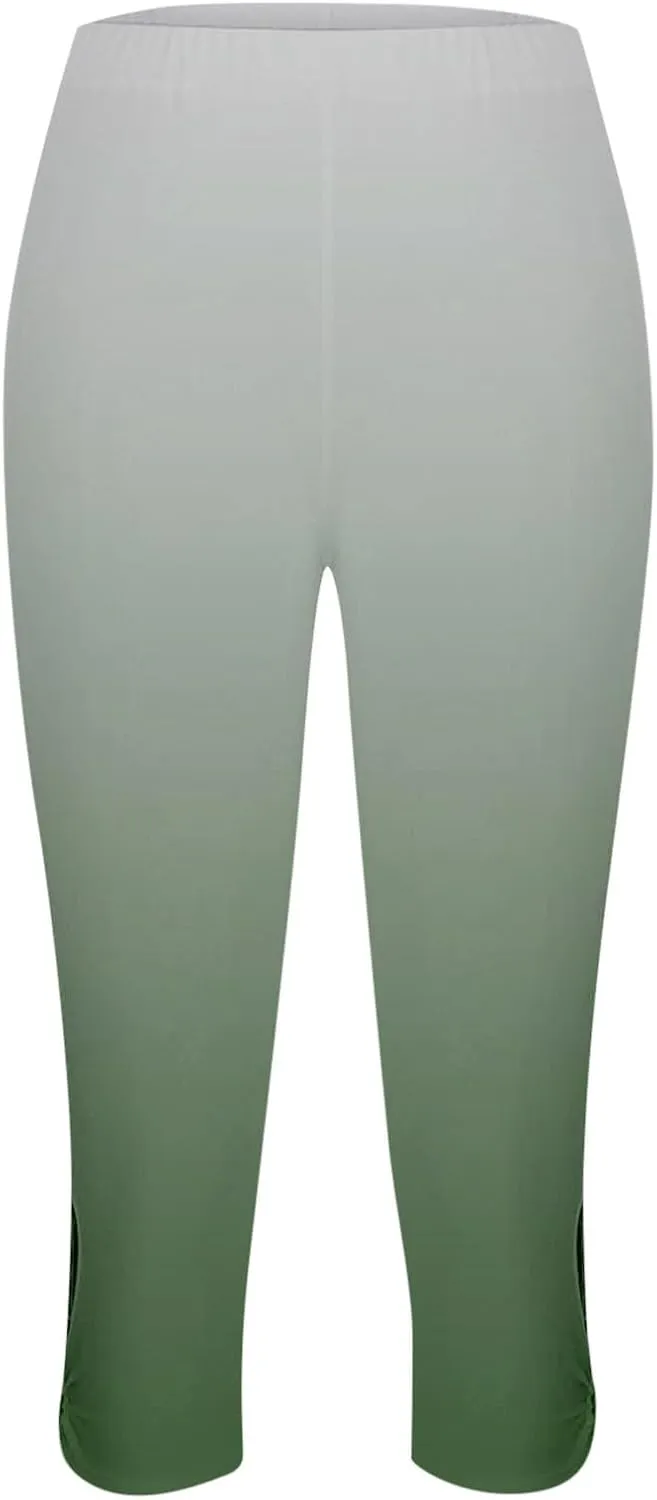 Capri Leggings for Women Summer Dressy Cropped High Waist Yoga Pants Comfy Stretchy Leggings Workout Compression Pants