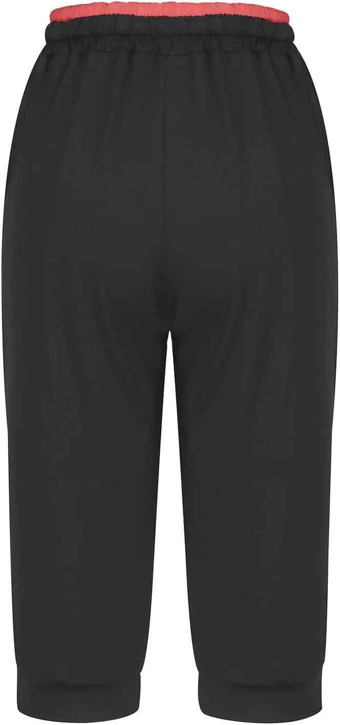 Capri Pants for Women Stretch Drawstring Low Rise Jogger Pants Comfy Soft Lounge Cropped Yoga Pants with Pockets