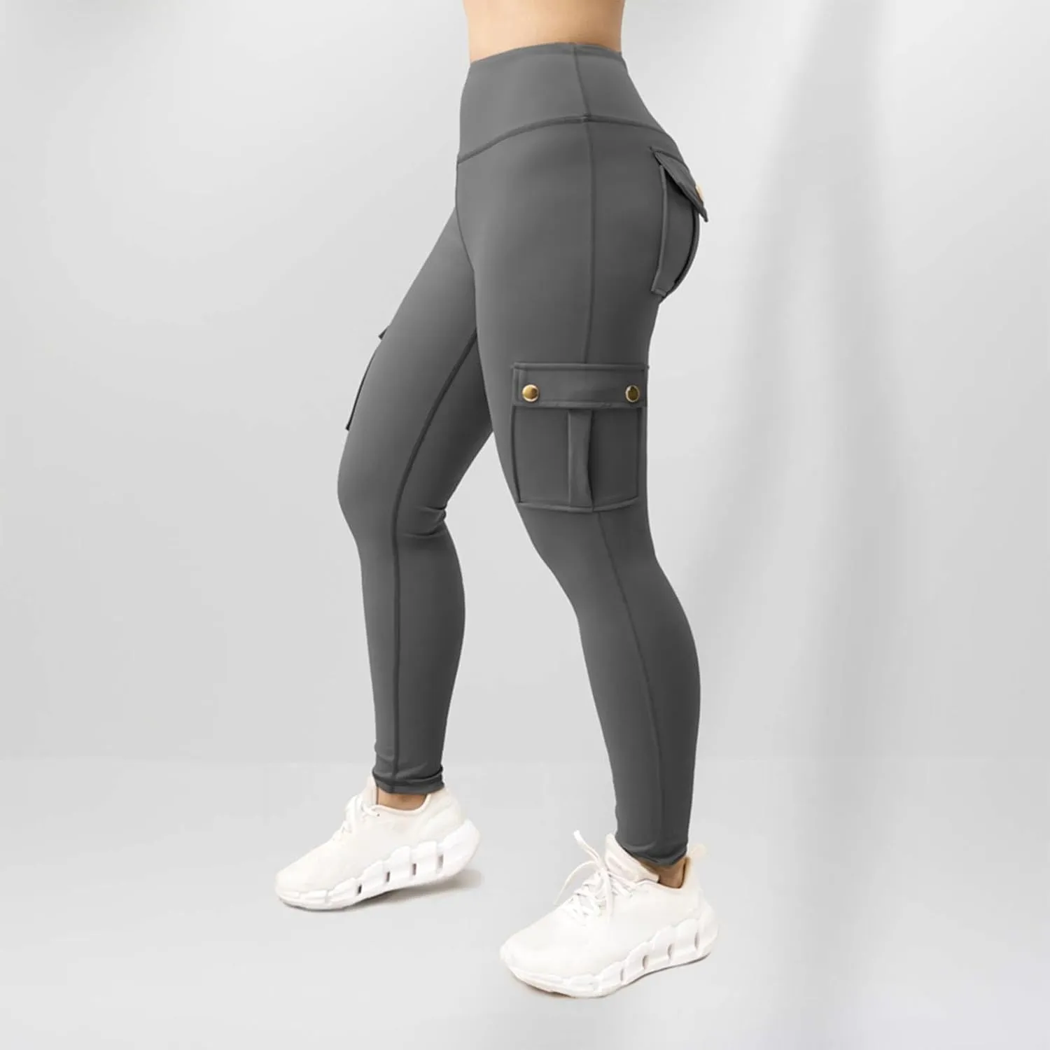 Cargo Leggings with Pockets for Women 2024 Tummy Control Stretchy Workout Leggings Athletic Running Yoga Pants