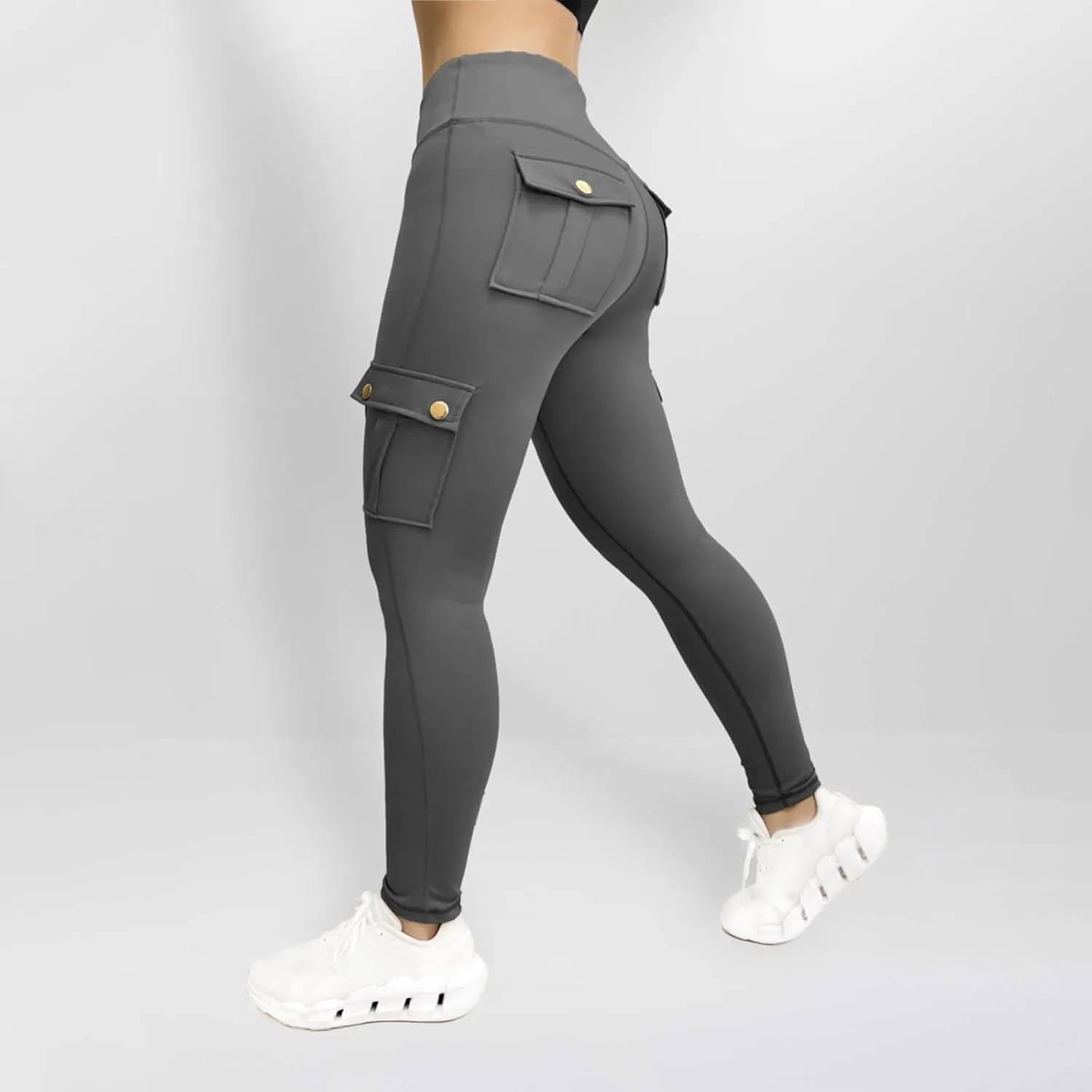 Cargo Leggings with Pockets for Women 2024 Tummy Control Stretchy Workout Leggings Athletic Running Yoga Pants