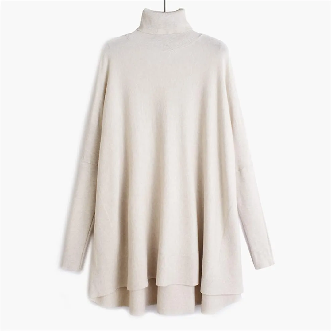 Disimlarl Women Turtleneck Loose Big Size Chic Sweater Bottoming Oversized Winter Sweaters