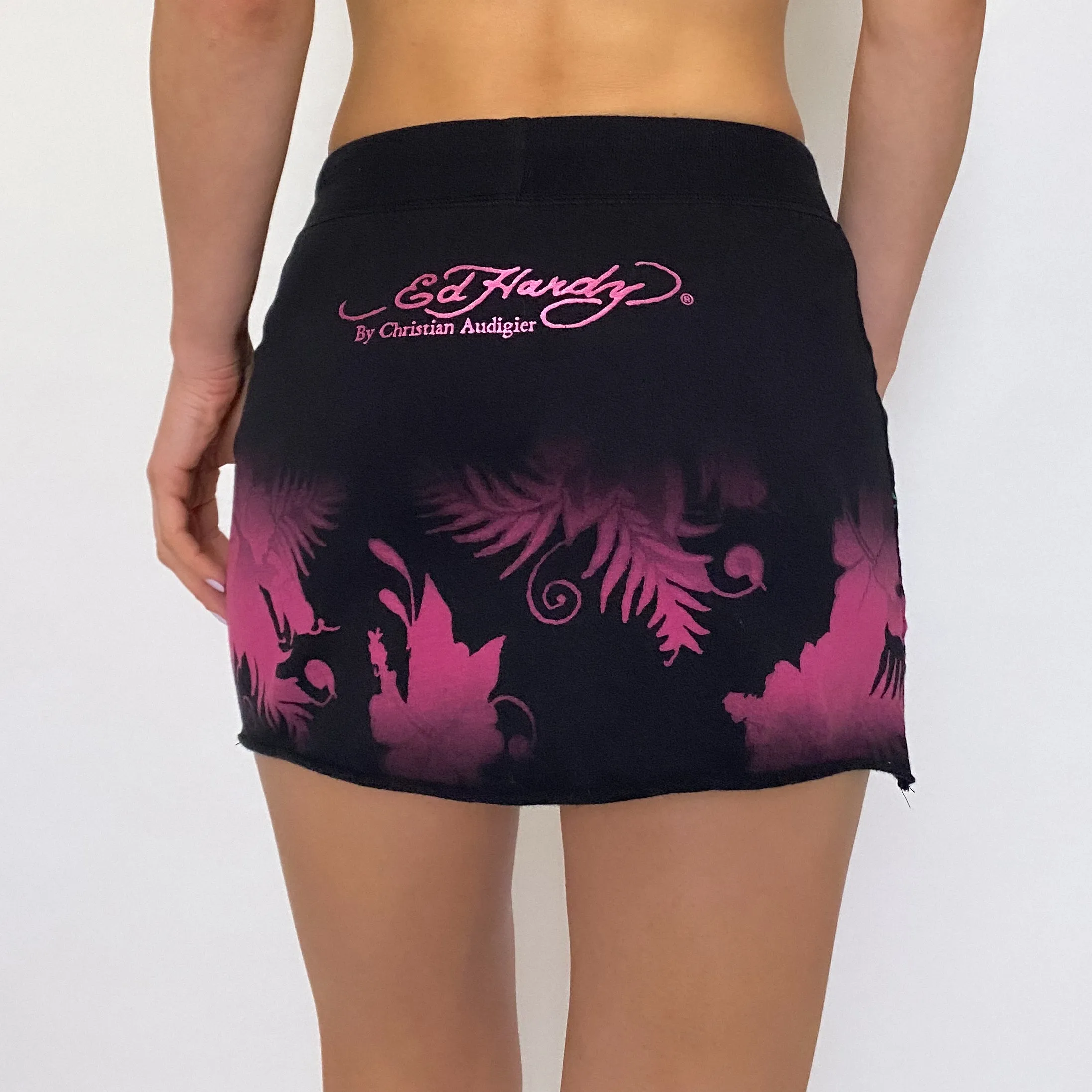 ed hardy koi fish mini skirt - small