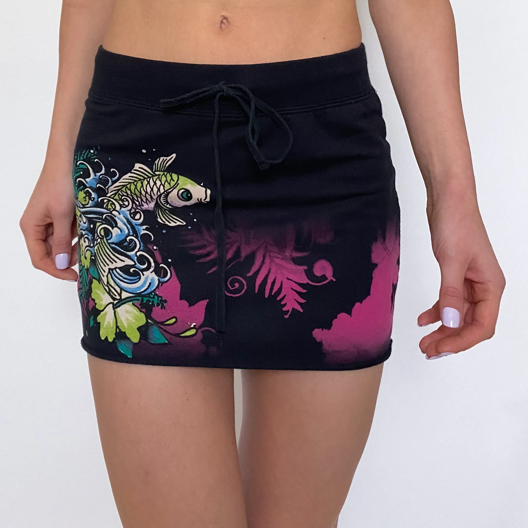 ed hardy koi fish mini skirt - small