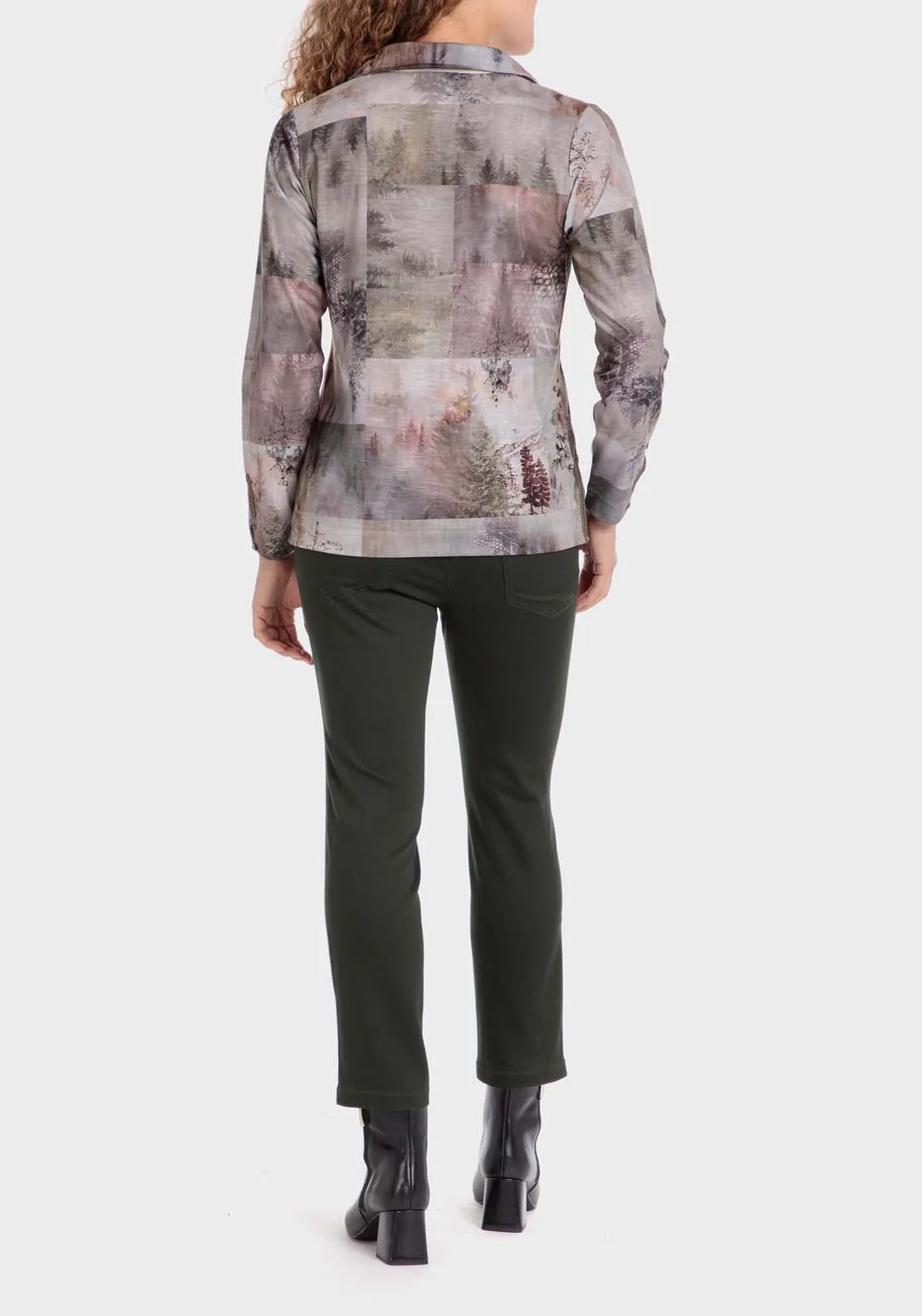 Floral Print Polo - Beige