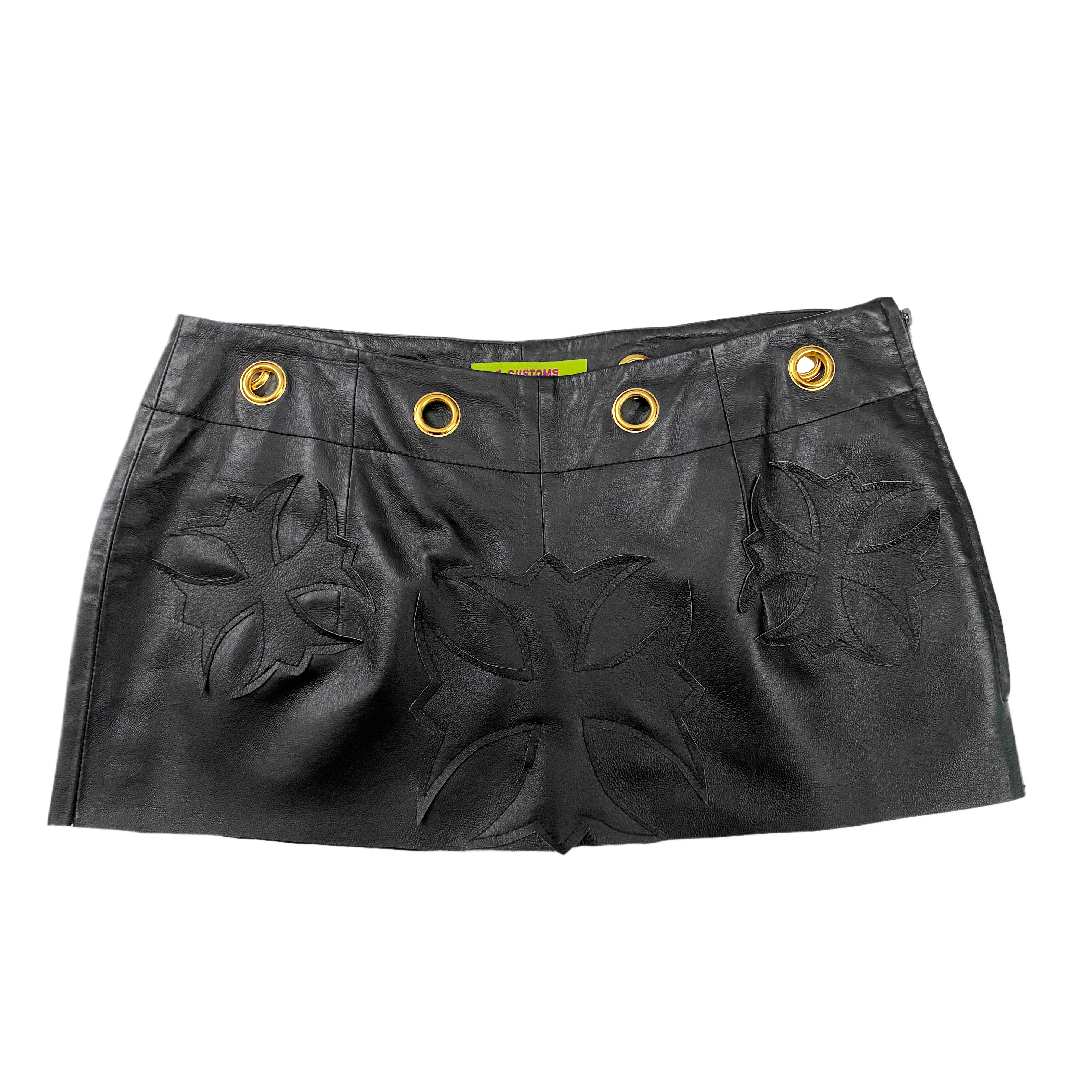 Gothic Cross Leather Micro Mini (XS)