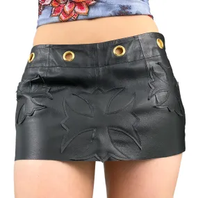 Gothic Cross Leather Micro Mini (XS)