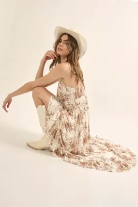 Heart Blooms Floral High-Low Maxi Sundress