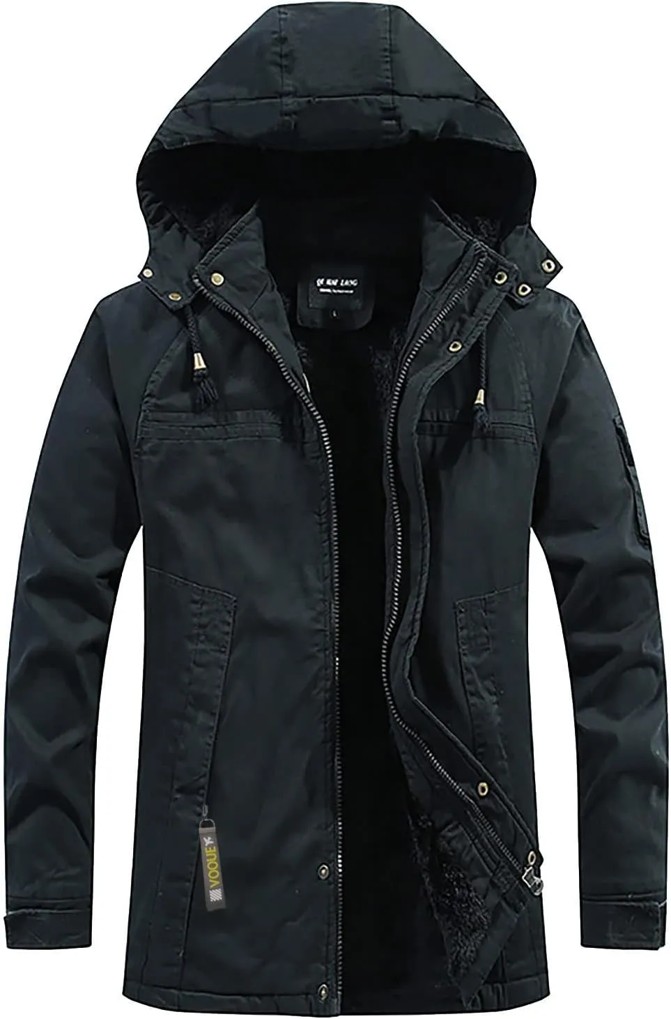 Heated Jacket for Men Active Jacket Puffy Jacket Winter Hooded Windproof Solid Long Sleeve Soft Coat Shell Jacket