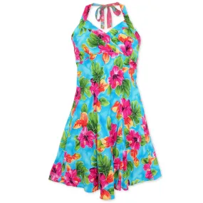 hoopla blue hawaiian napali halter dress