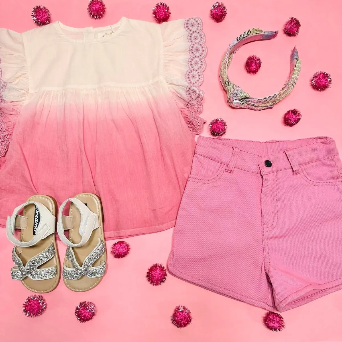 JASMIN OMBRÉ FLUTTER SLEEVE TOP