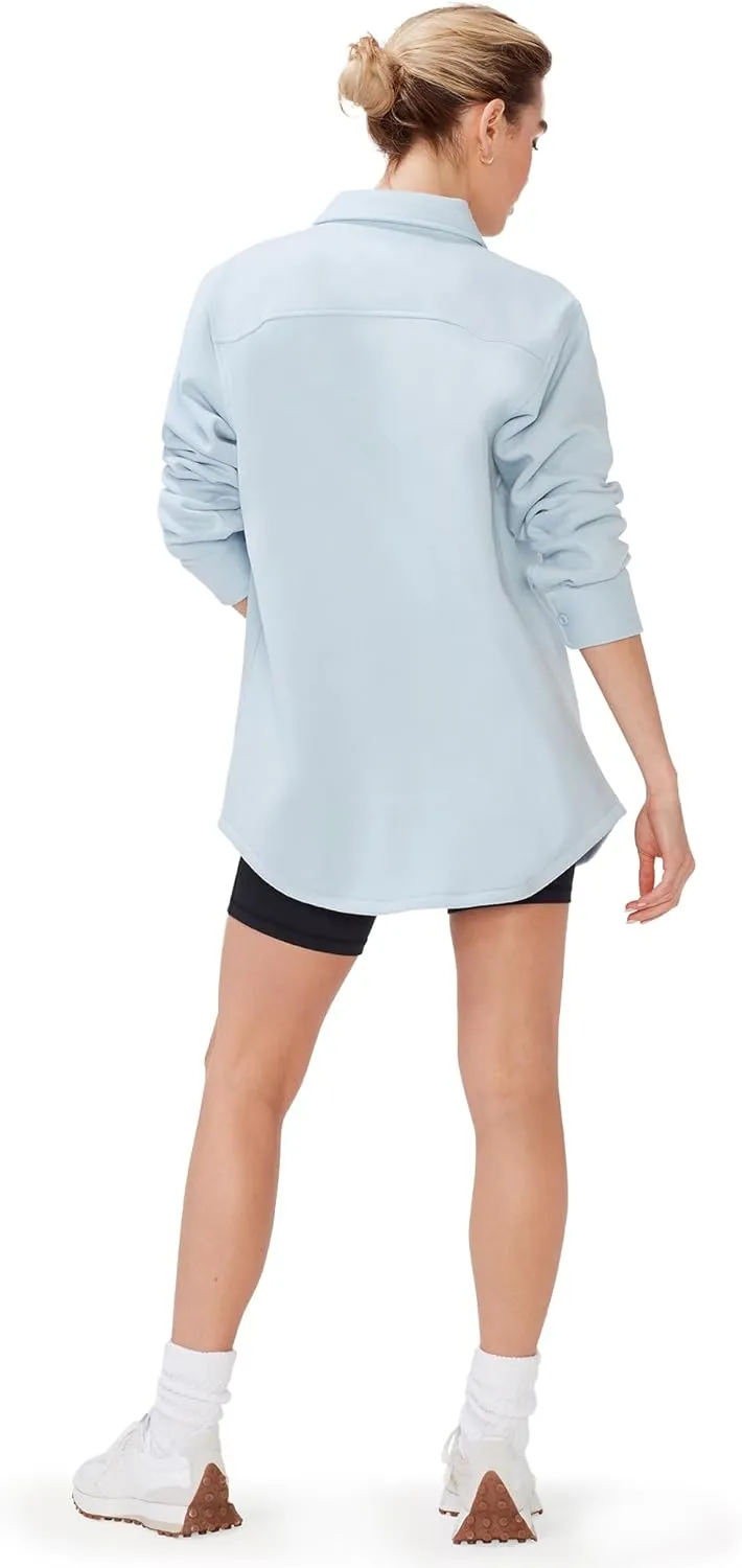 KUT & SO Women’s Shacket – Midweight Fleece Shirt Jacket – Boyfriend Fit, Chic Layering Piece