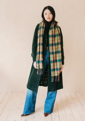 Lambswool Scarf in Lime Multi Check