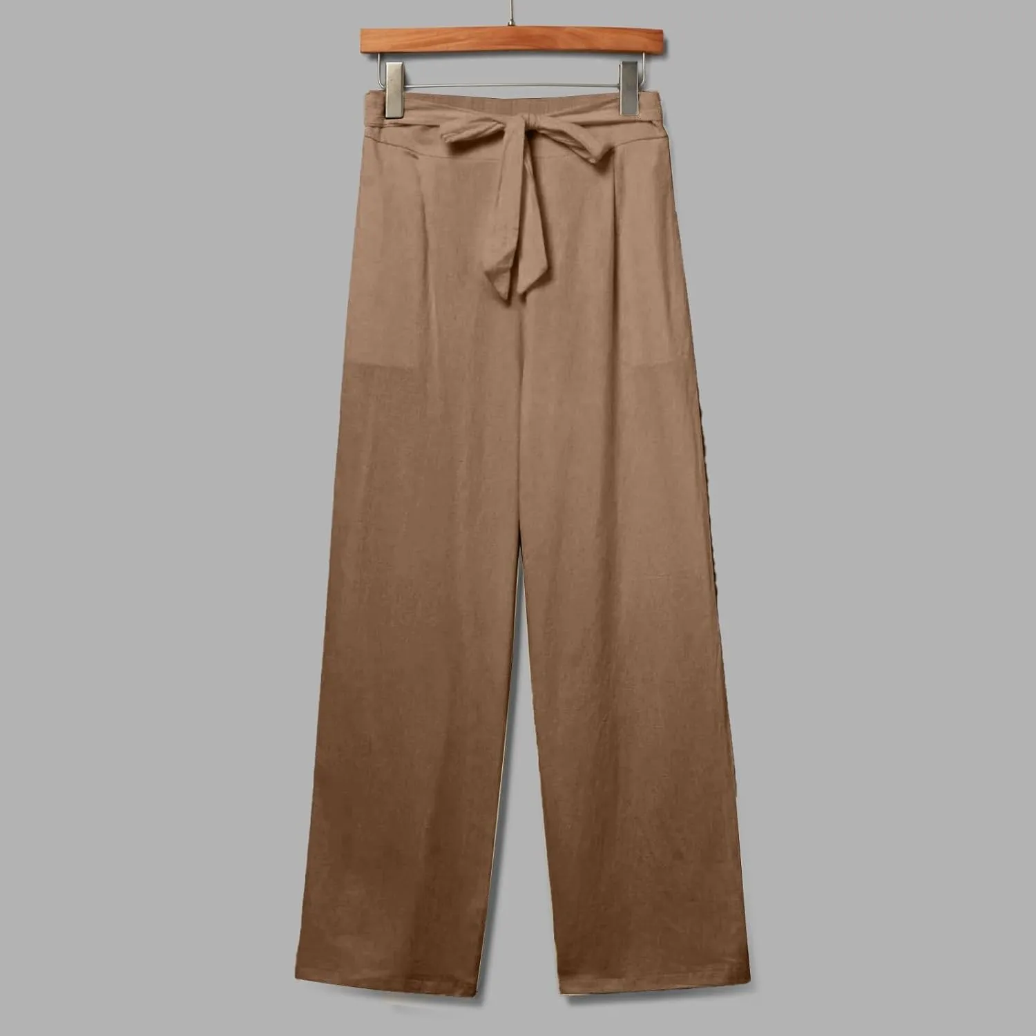 Linen Pants Women Drawstring Plus Size High Waisted Casual Pants Summer Beach Pants Soft Cotton Linen Pants with Pockets