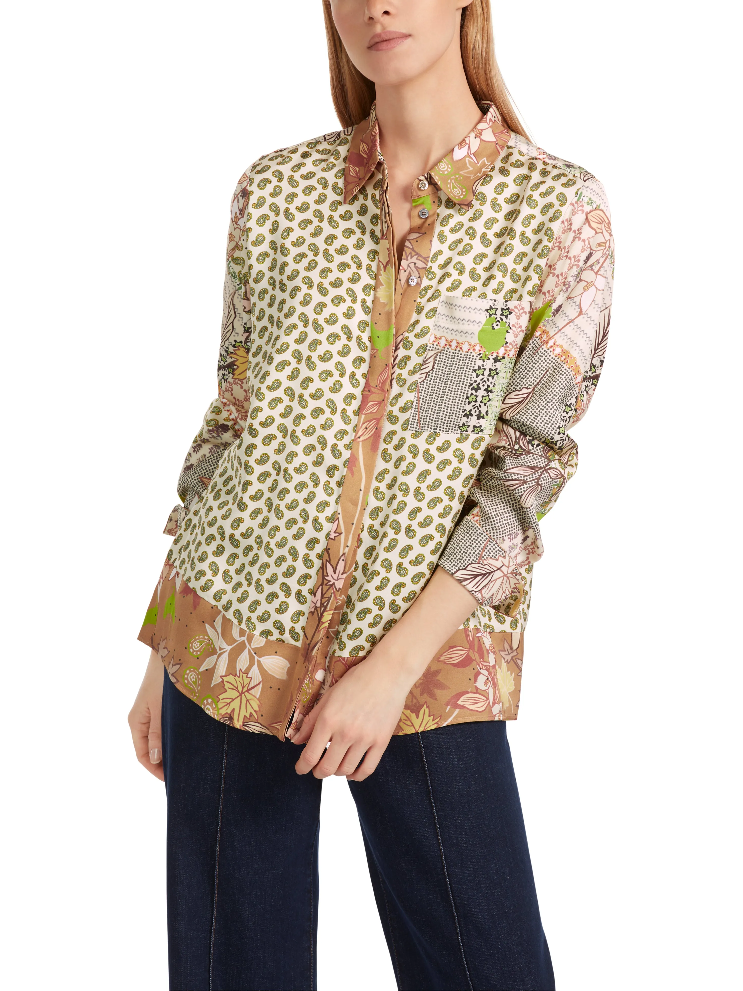 Long Sleeve Patterned Blouse