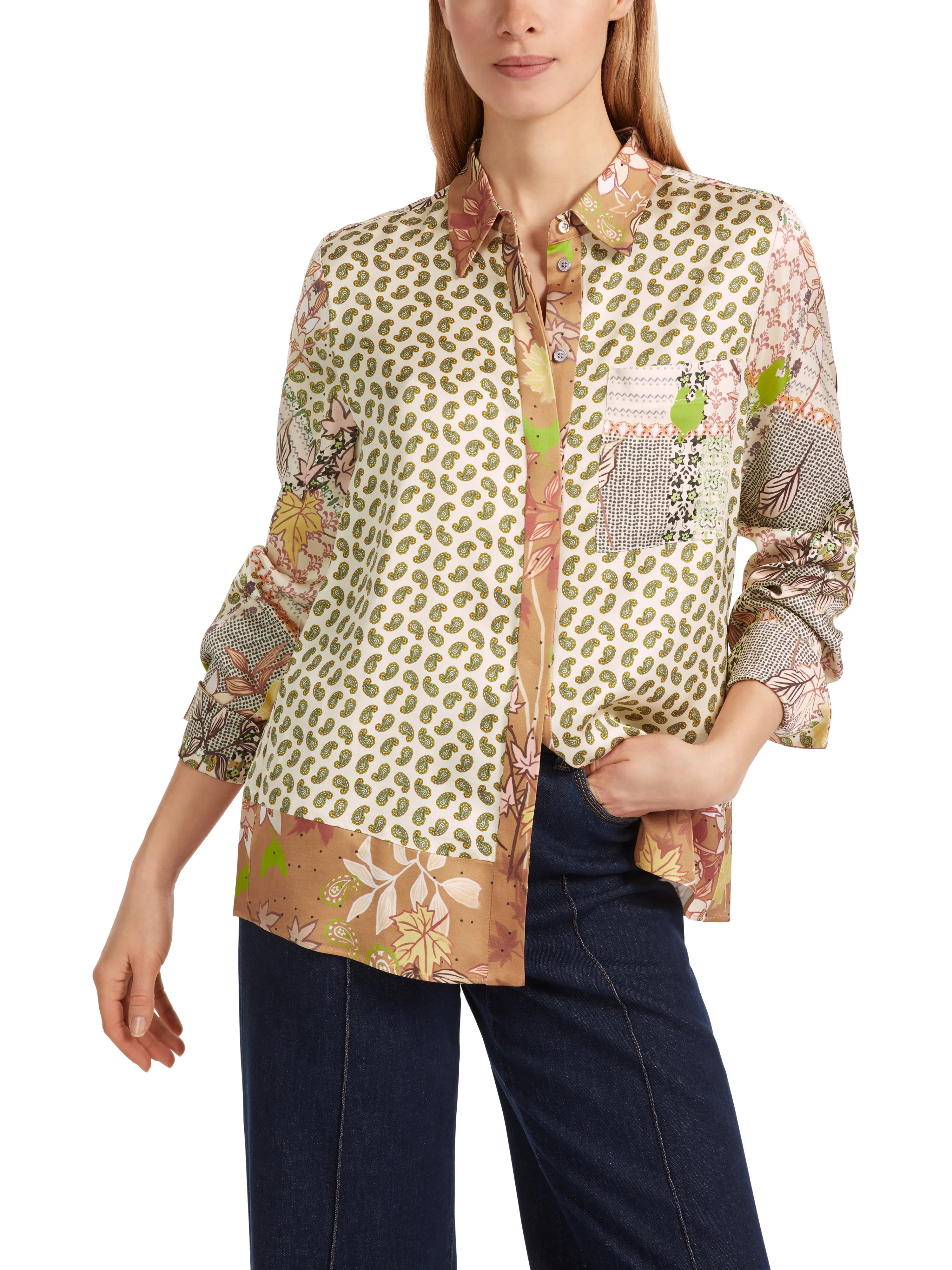 Long Sleeve Patterned Blouse