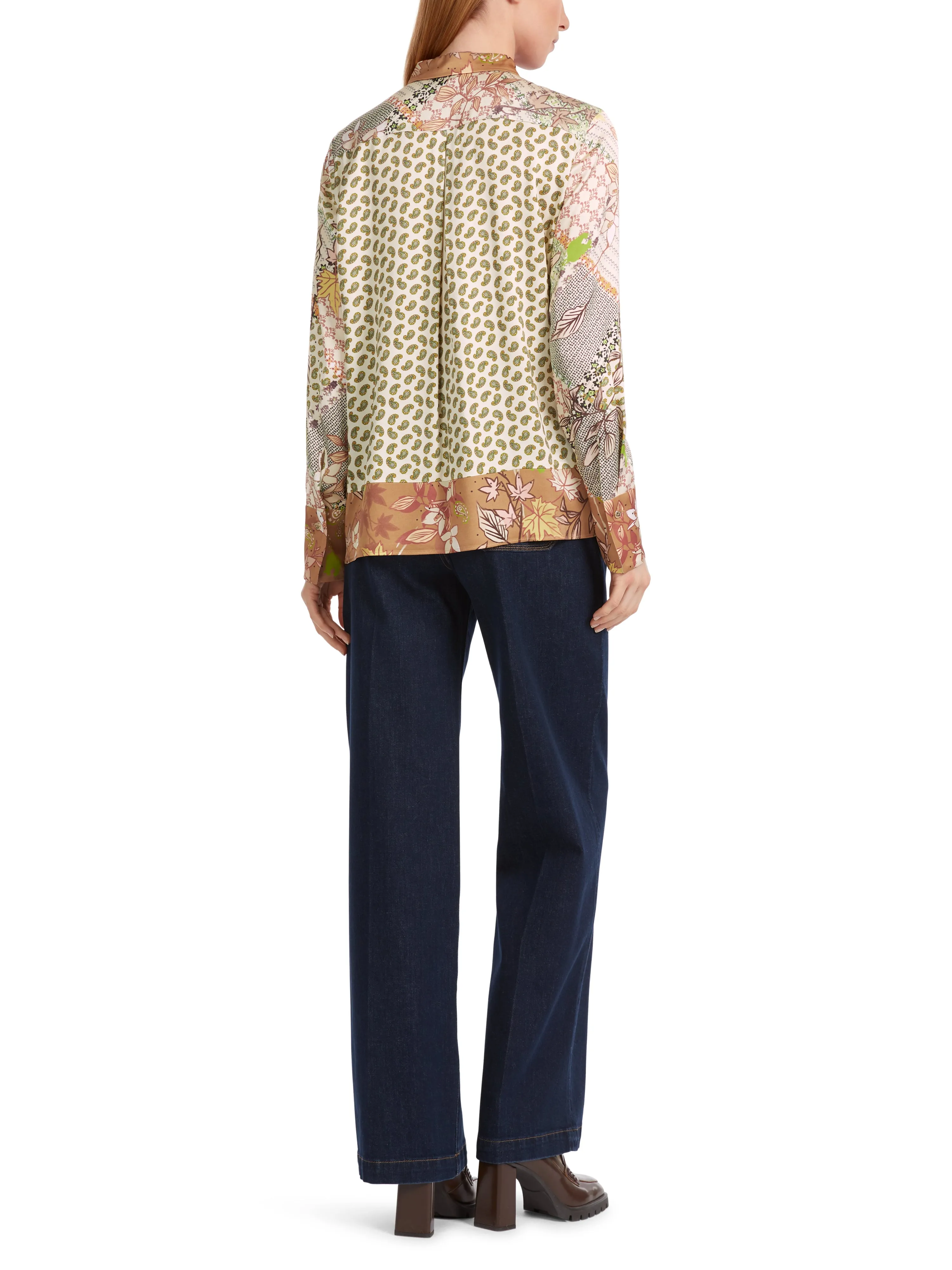 Long Sleeve Patterned Blouse