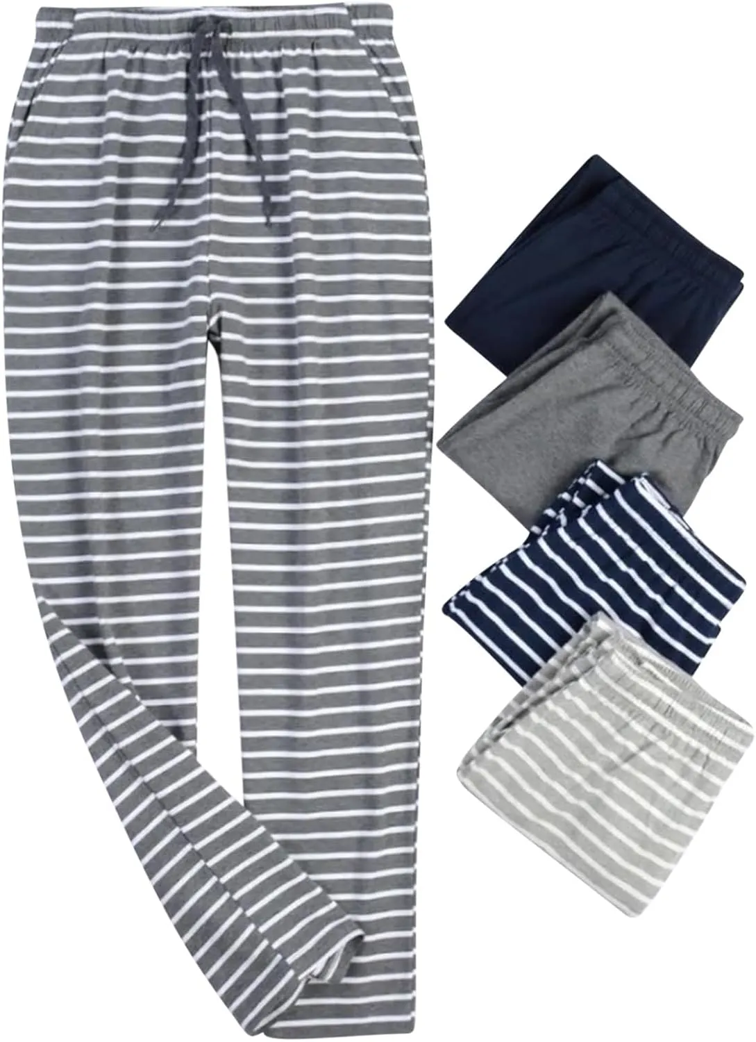 Mens Satin Pajama Pants Modal Long Pajama Bottoms with Drawstring Pocketed Soft Long Lounge Sleep PJ Pants