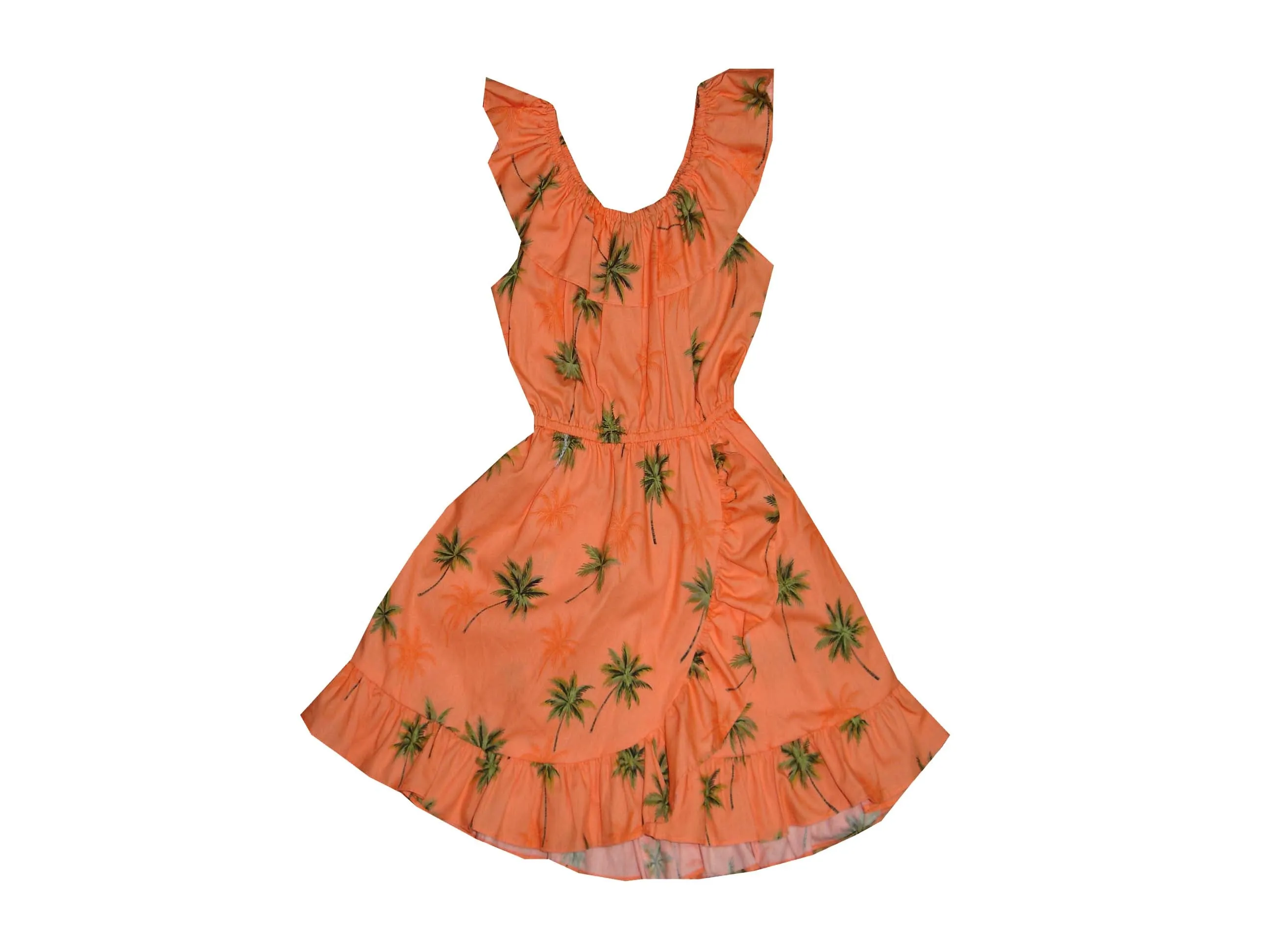 Palm Trees Cotton Hawaiian Dress Girl