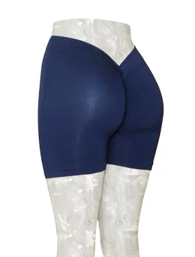 PoshSnob Seamless "V-Back SHORTIES" Scrunch Lounge Thin Skin Shorts M-L Black Navy Grey