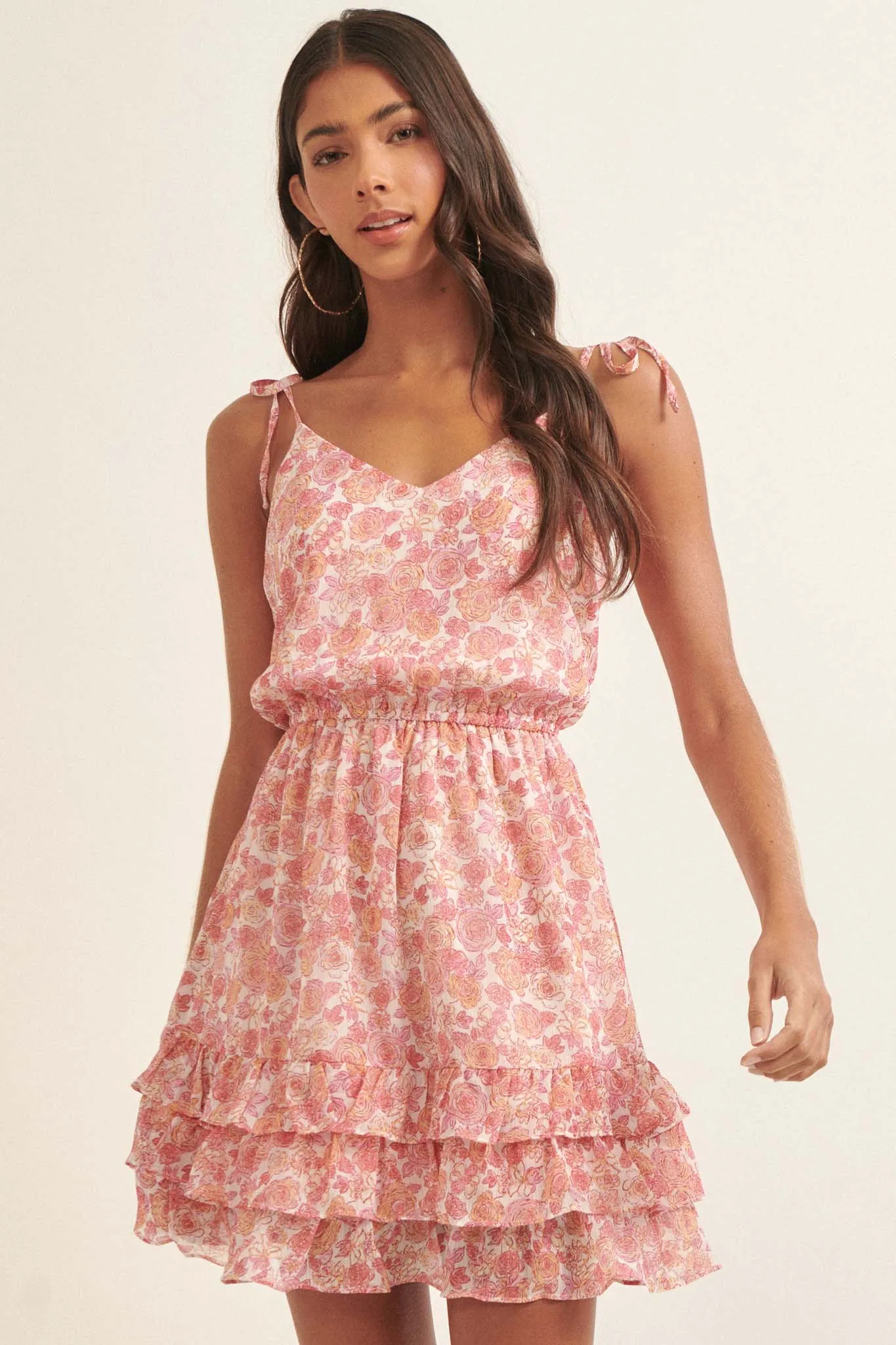 Pure Magic Ruffled Floral Mini Sundress