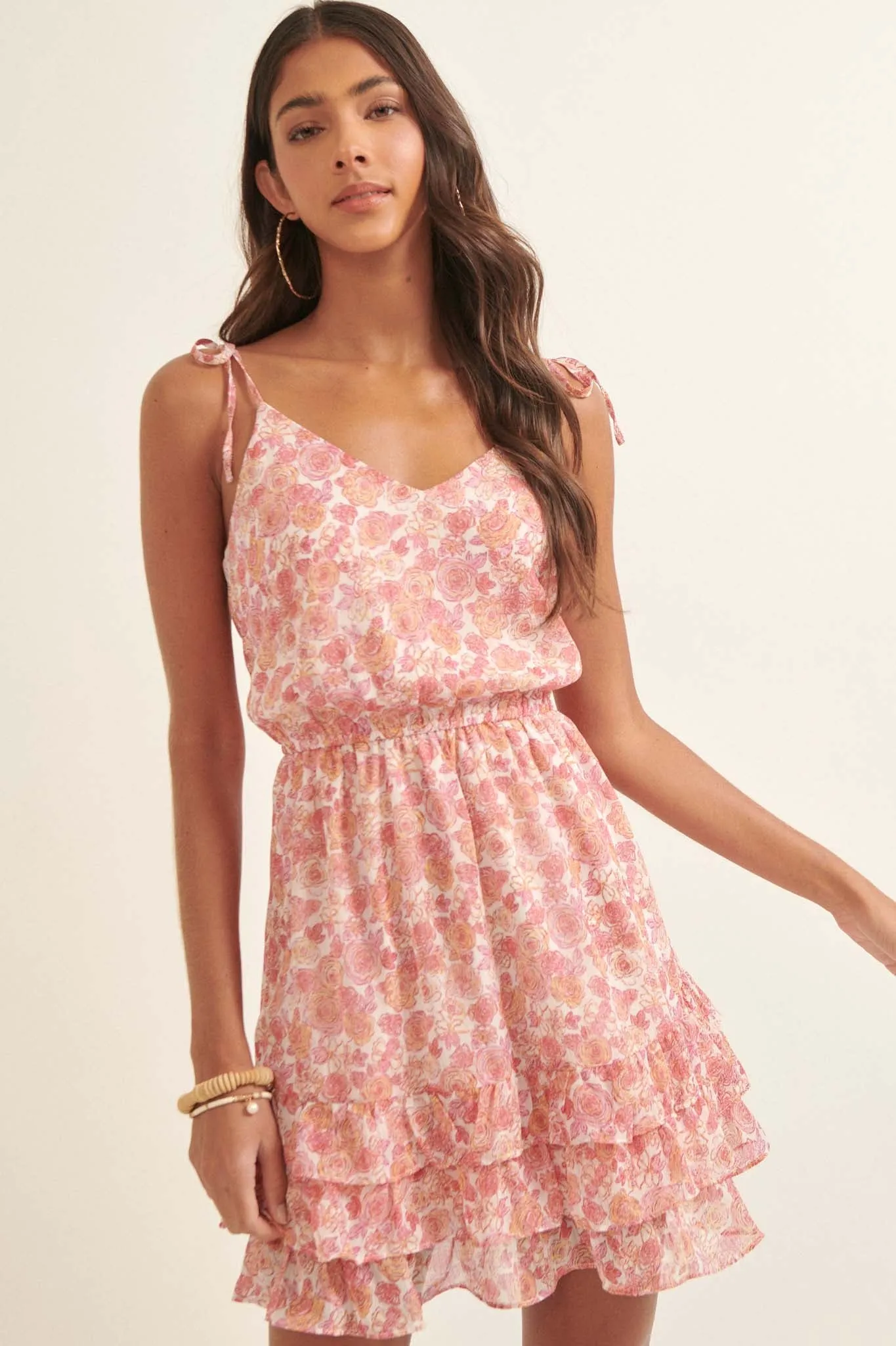 Pure Magic Ruffled Floral Mini Sundress
