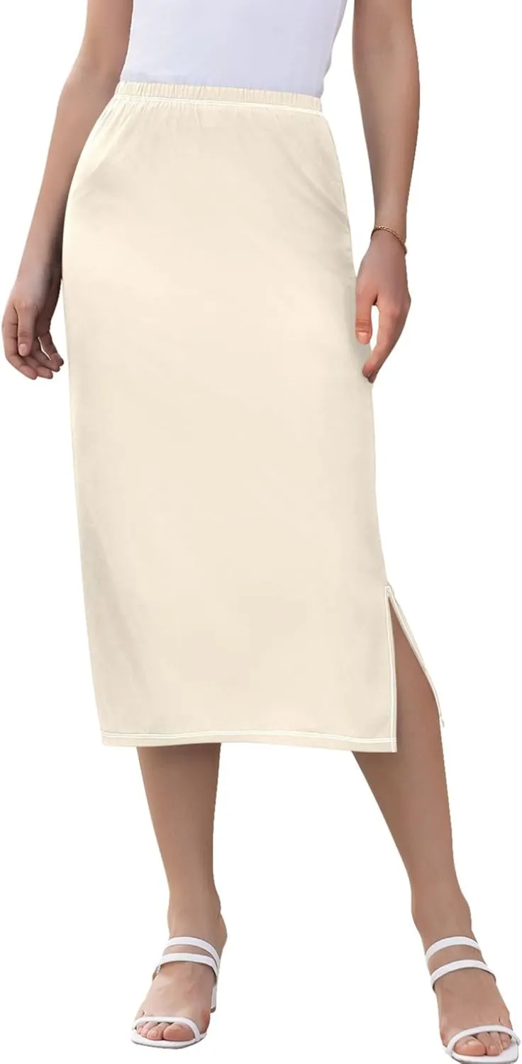 Purple Red Yellow Glitter Side Slit Midi Skirts Women Pencil Straight Skirt Elastic Waist Cute Beach Skirts S