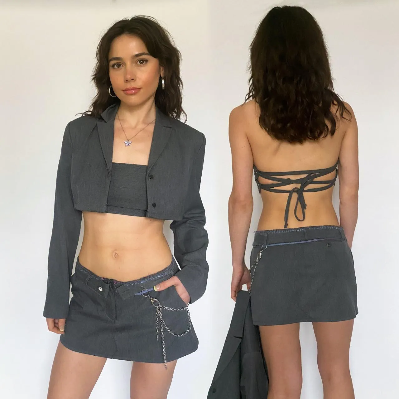 re-worked 3 piece suit set - small