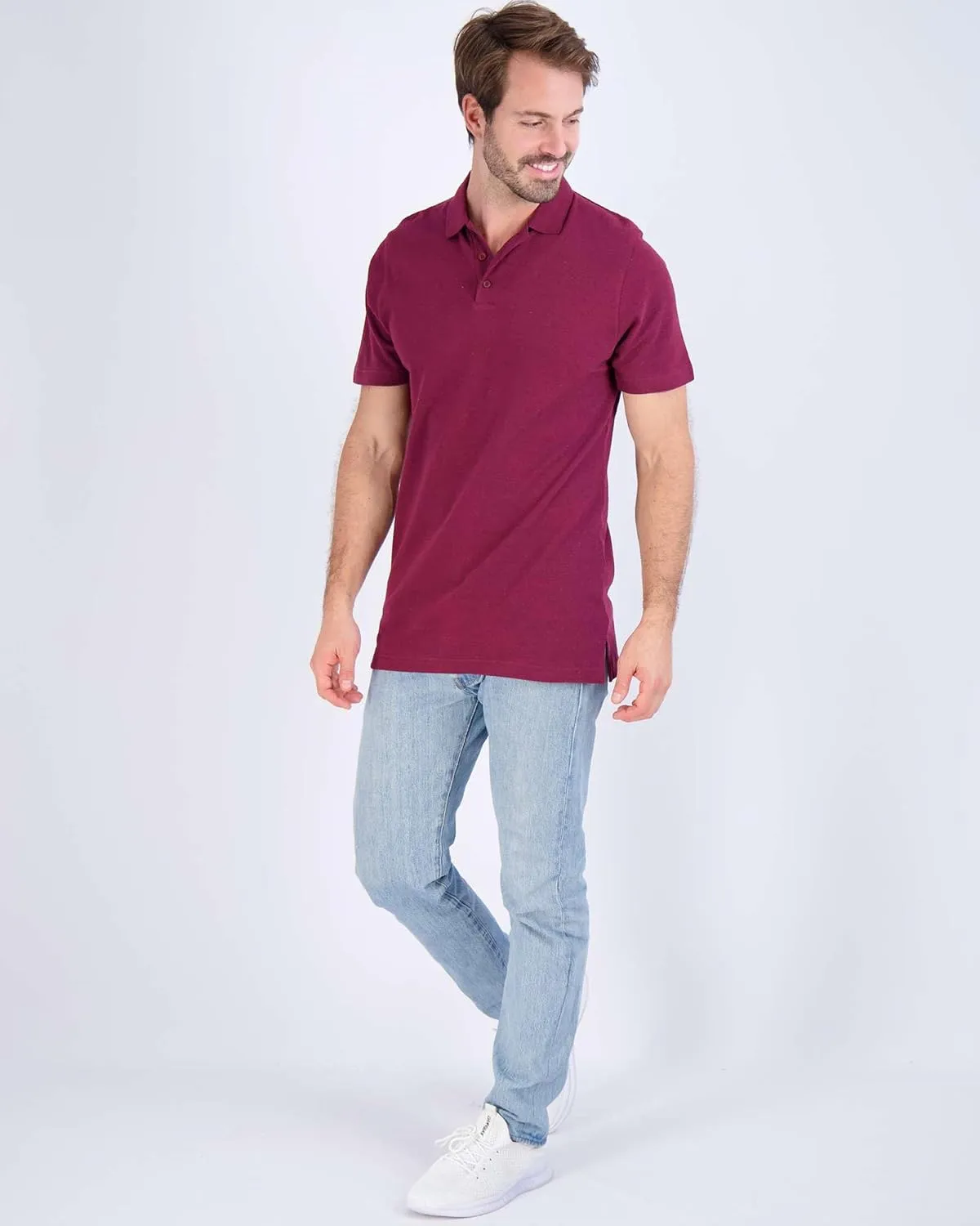 Real Essentials 3 & 4 Pack: Men's Cotton Pique Short Sleeve Polo Shirt - Performance Polo (Available in Big & Tall)