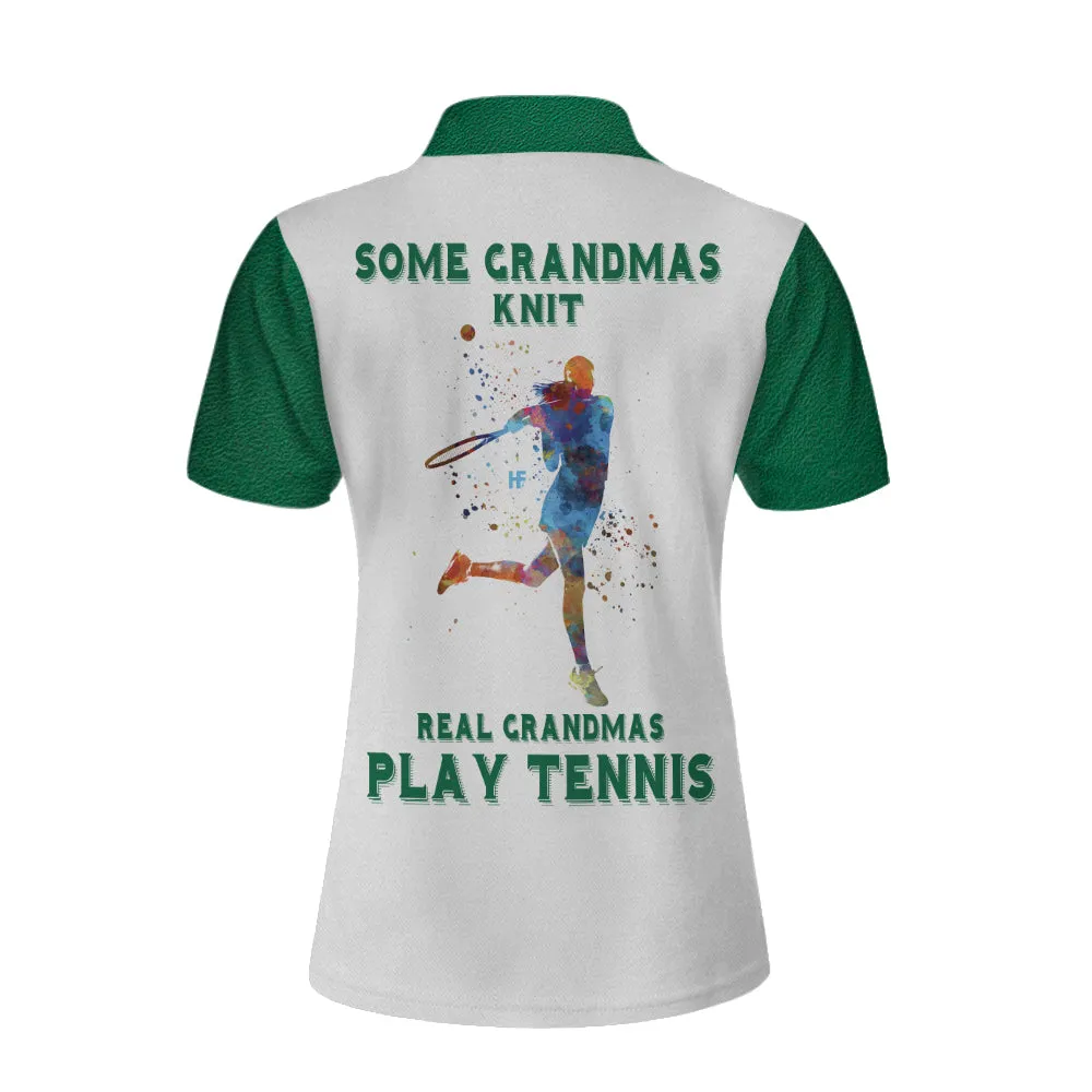 Real Grandmas Play Tennis Women Short Sleeve Polo Shirt, Cool Tennis Polo Style Shirt, Best Tennis Gift Coolspod
