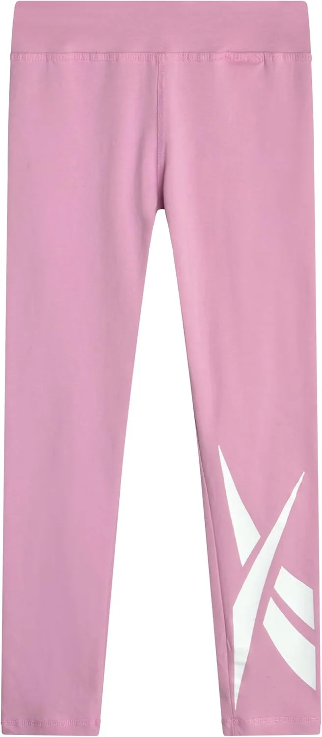 Reebok Girls Leggings - Athletic Performance Cotton Leggings - Stretchy Yoga Pants for Girls Dance Tights (Sizes: 7-12)