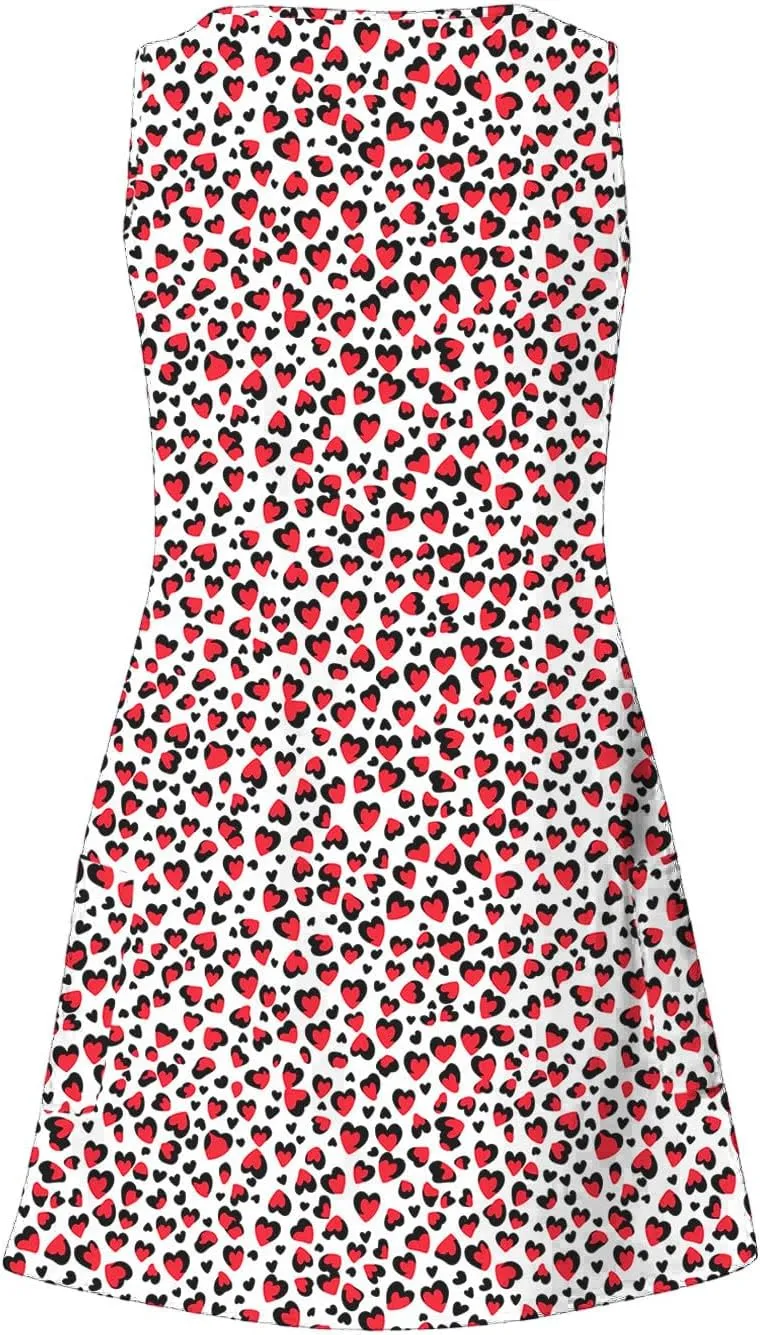 Summer Floral Sundress for Women Casual Sleeveless V Neck Button Down A Line Short Dress Beach Vacation Mini Dress